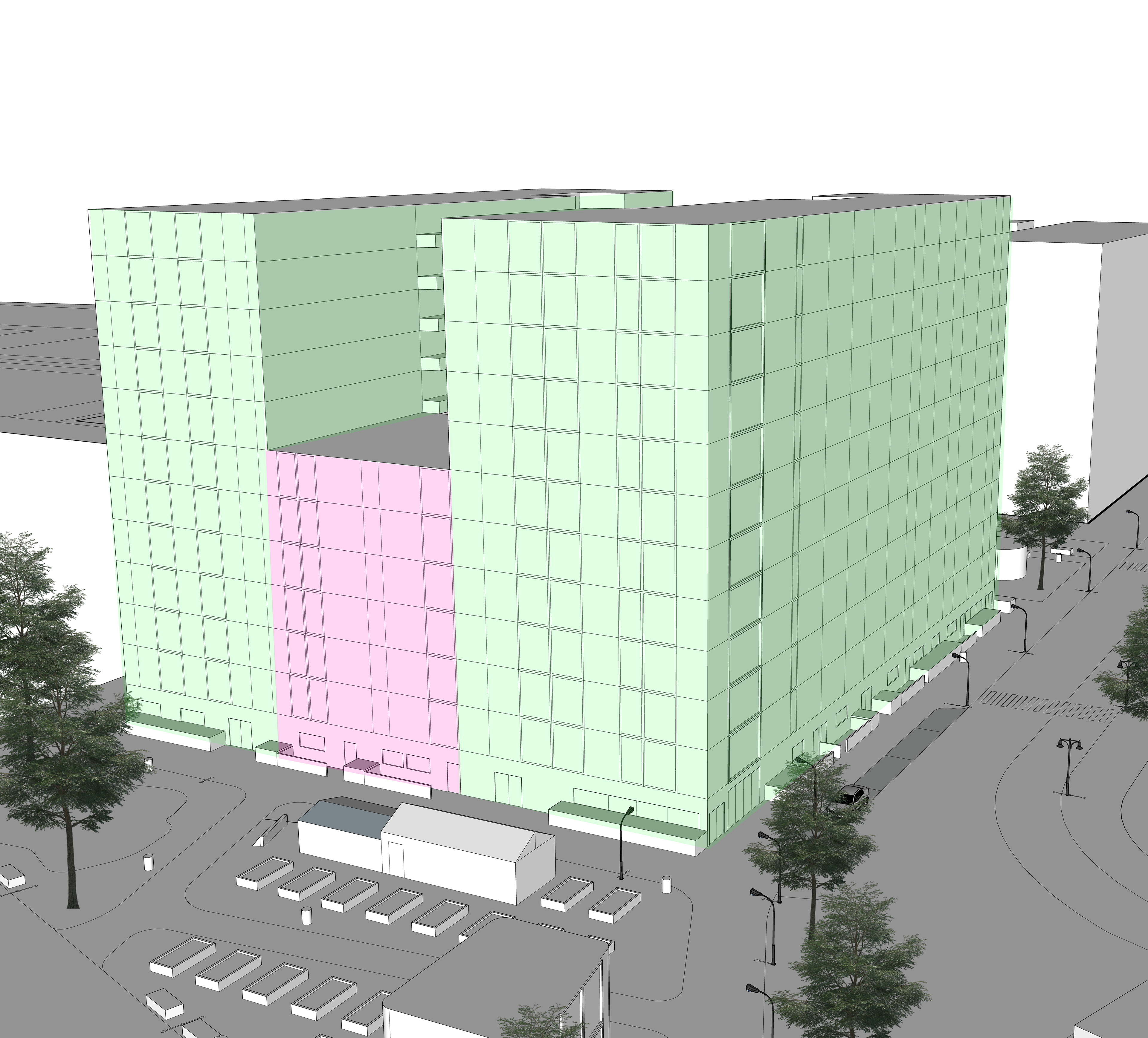 Scale of the mixed-use building