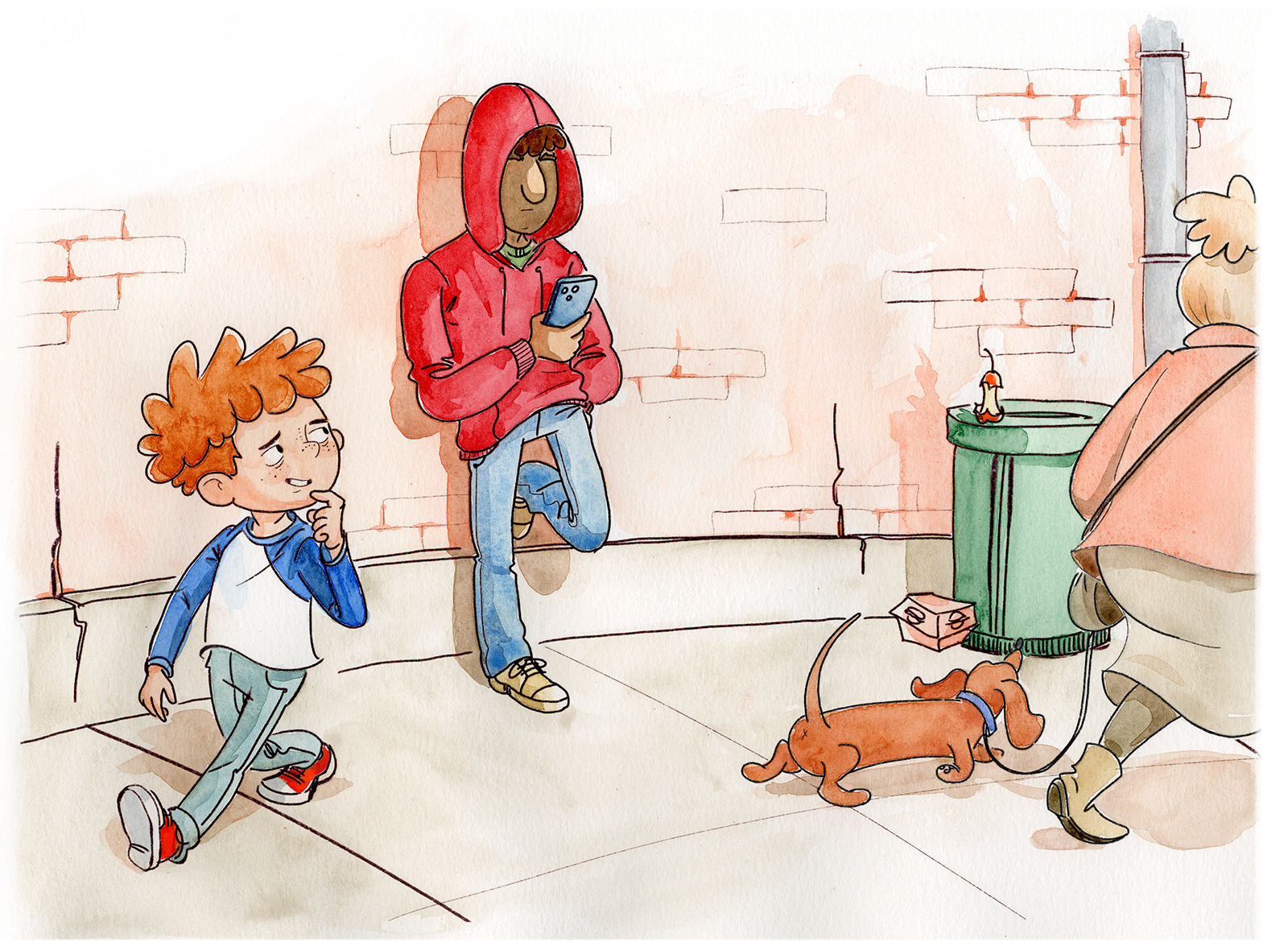 illustration, danish illustrator, drawings, tegninger, tegning, letlæsningsbøger, børnebøger, marianne pryning, pryning, dansk illustrator, digital tegning, digital drawing, dansk tegner, København, Copenhagen, tegner i København, akvarel, dreng, watercolor, boy,