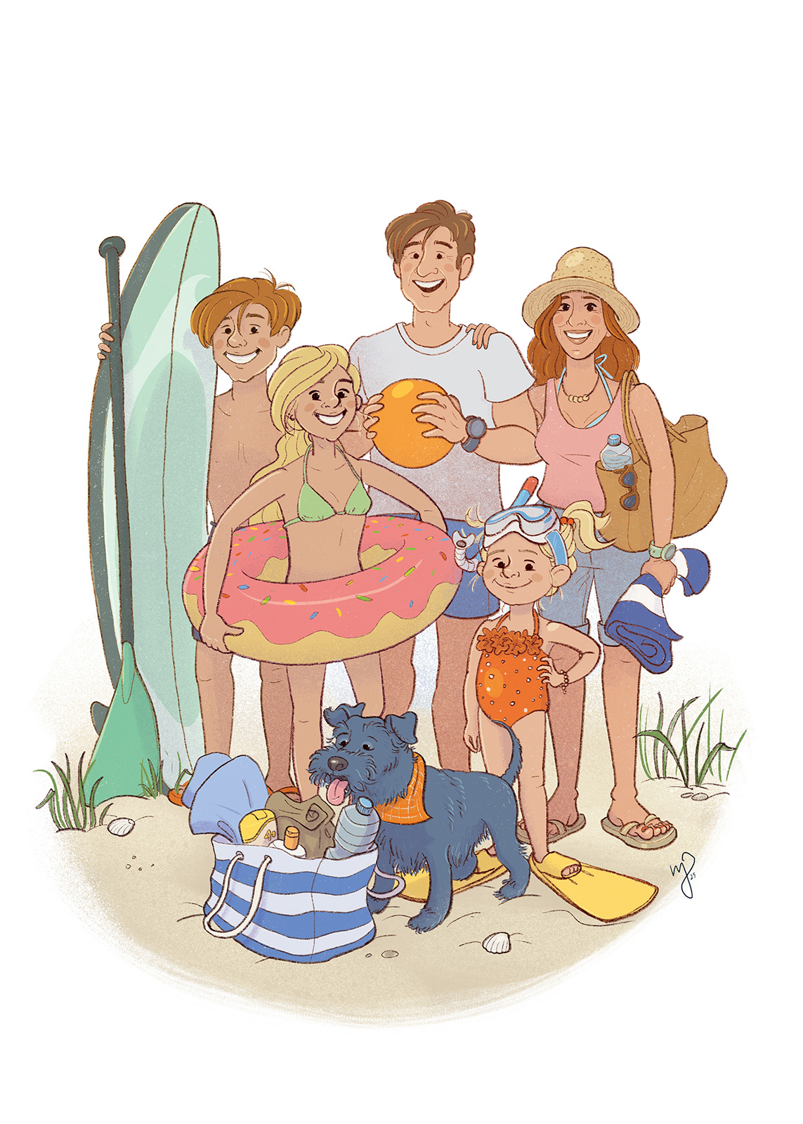 illustration, danish illustrator, drawings, tegninger, tegning, letlæsningsbøger, børnebøger, marianne pryning, pryning, dansk illustrator, digital tegning, digital drawing, dansk tegner, København, Copenhagen, tegner i København, familyplan, familiekalender, strand, familie