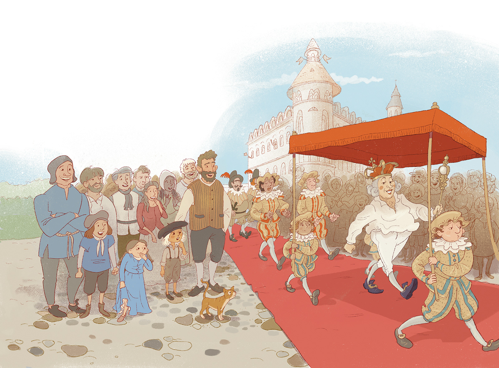 illustration, danish illustrator, drawings, tegninger, tegning, letlæsningsbøger, børnebøger, marianne pryning, pryning, dansk illustrator, digital tegning, digital drawing, dansk tegner, København, Copenhagen, tegner i København, h.c. Andersen, kejserens nye klæder, eventyr, fairytale