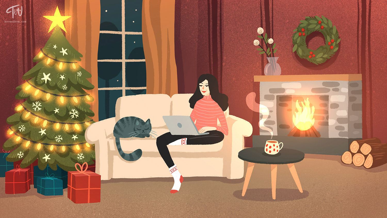 Background illustration for animated video (Česká spořitelna)