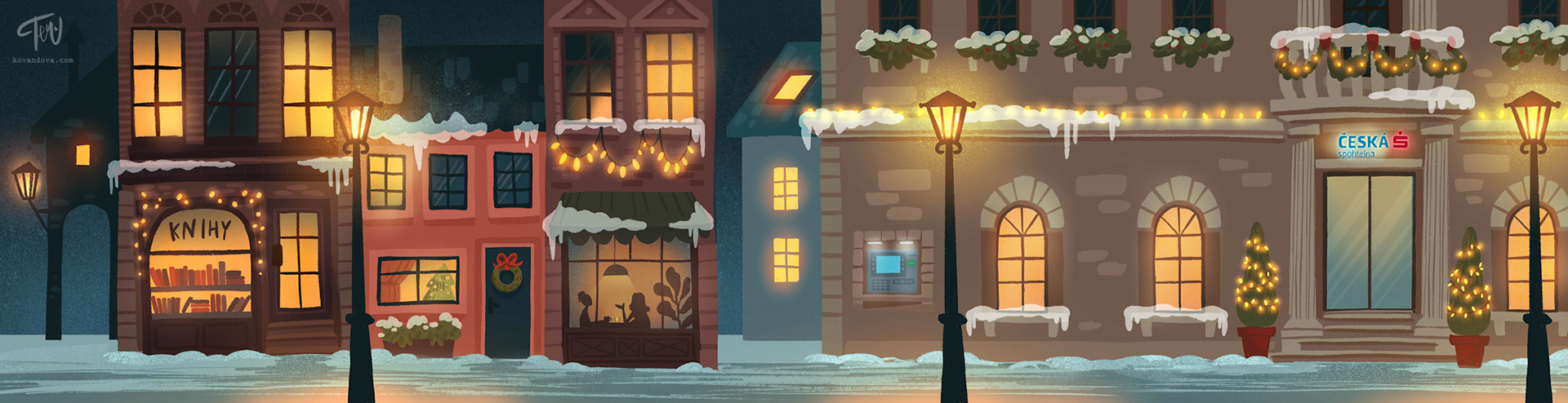 Background illustration for animated video (Česká spořitelna)