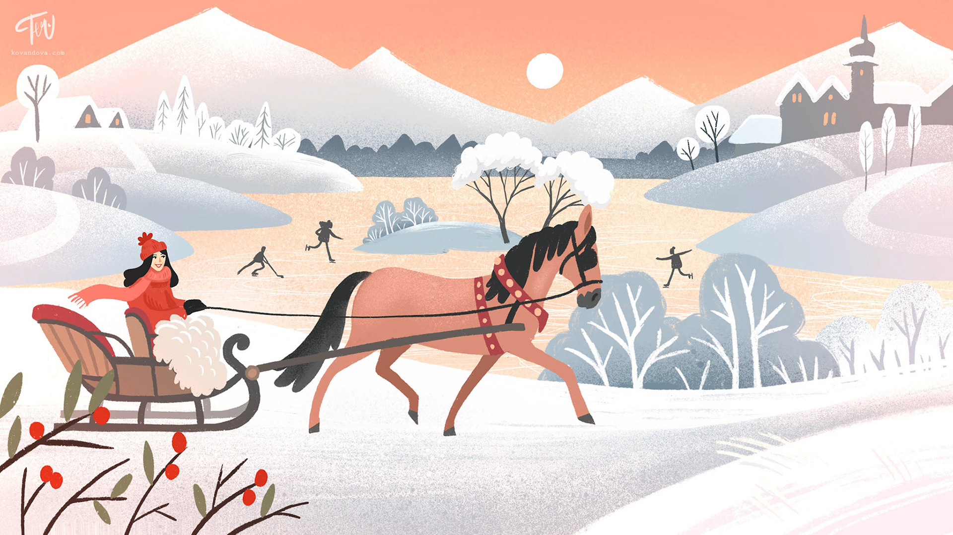 Background illustration for animated video (Česká spořitelna)