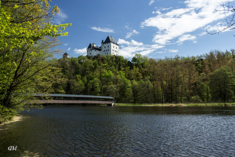 Holzbrücke an der Saale