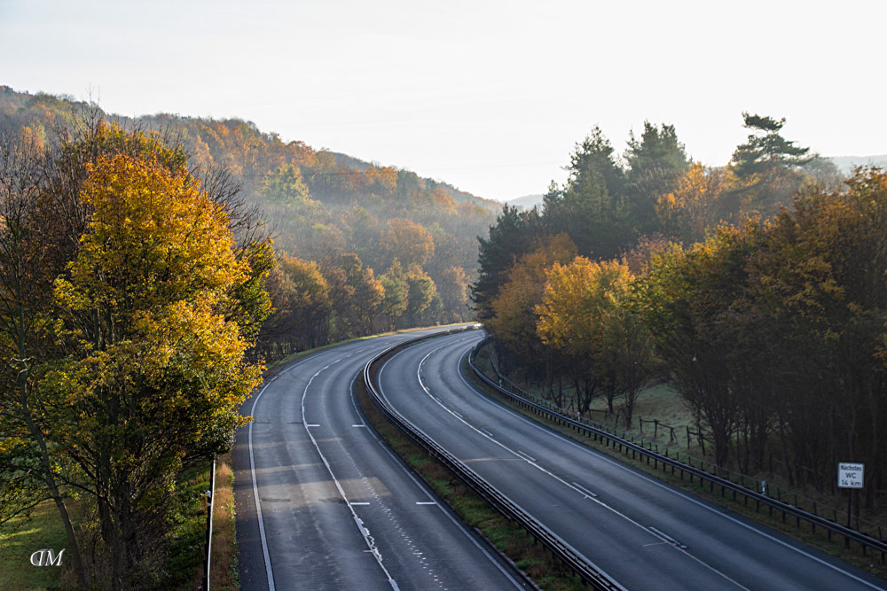 Autobahn bei Pösen kurz nach der Stilllegung