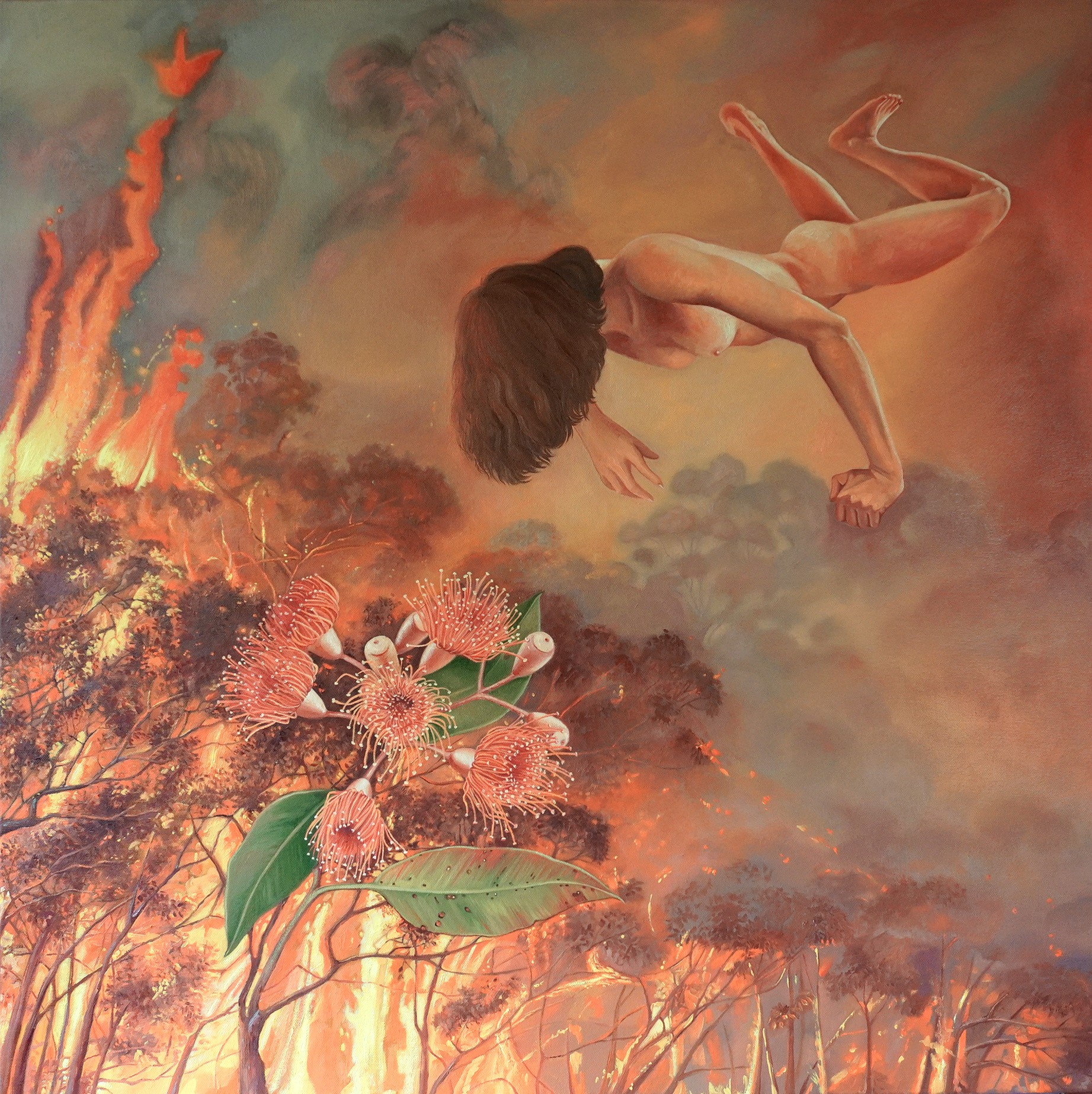 apocalypse now, oil paint on canvas 76 x76 cm