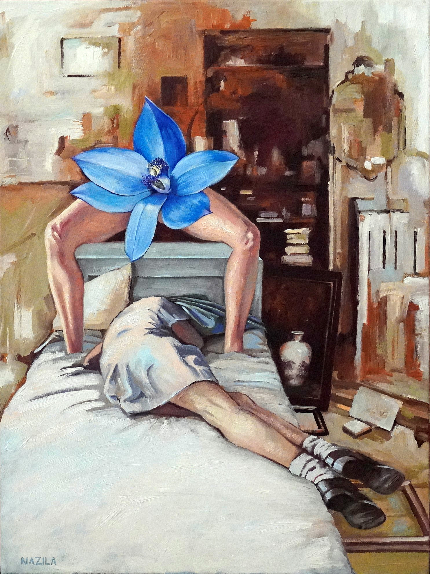 night hag, oil paint on canvas, 45x60 cm