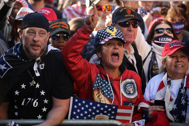 November 14, 2020, Supreme Court of the United States, Washington, DC - Trump supporters with high emotions protesting  the election results claiming election fraud in Joe Biden's victory over President Donald Trump.