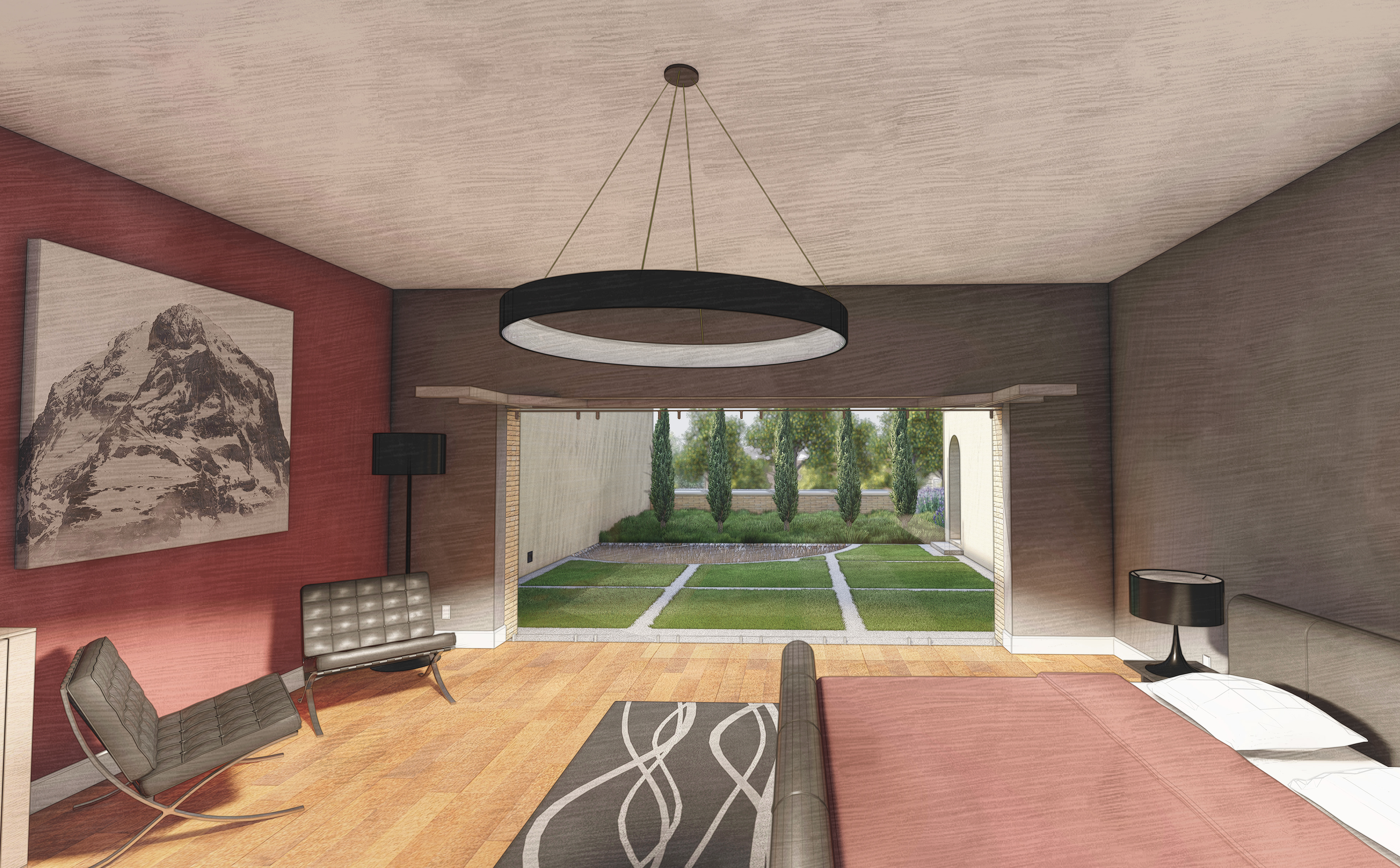 Master Bedroom/Meditation Garden Perspective