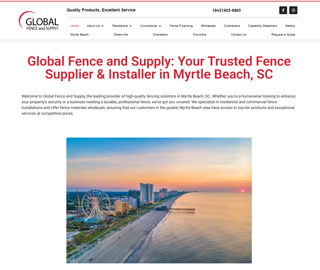 Myrtle Beach Service Area Page