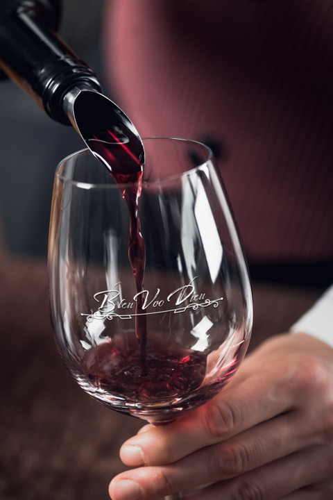 Etched Wine Glass
