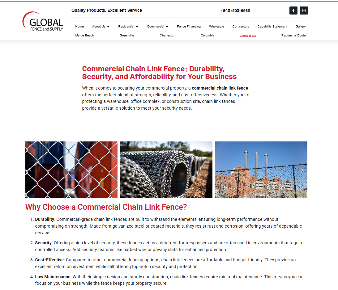 Commercial Chain Link Page