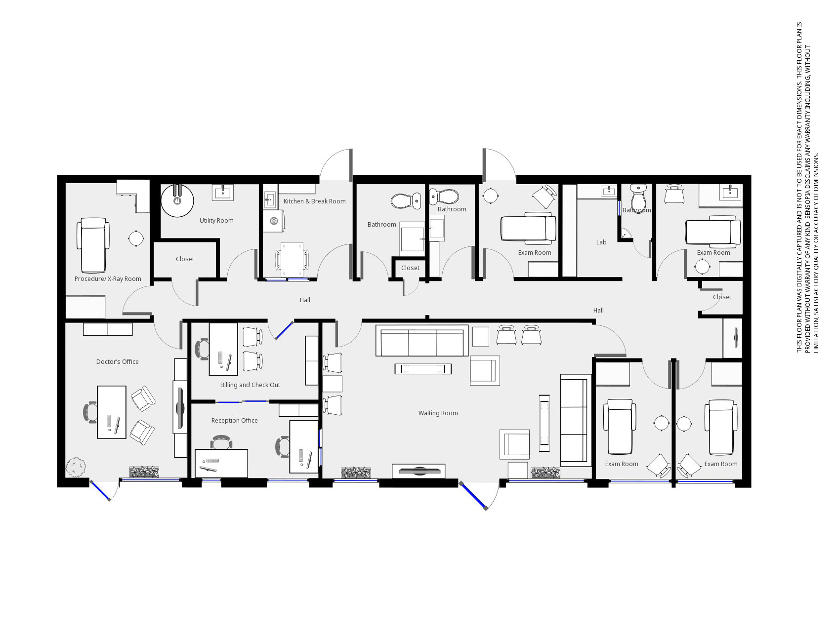 Commercial Floor Plan - Basic that is Staged