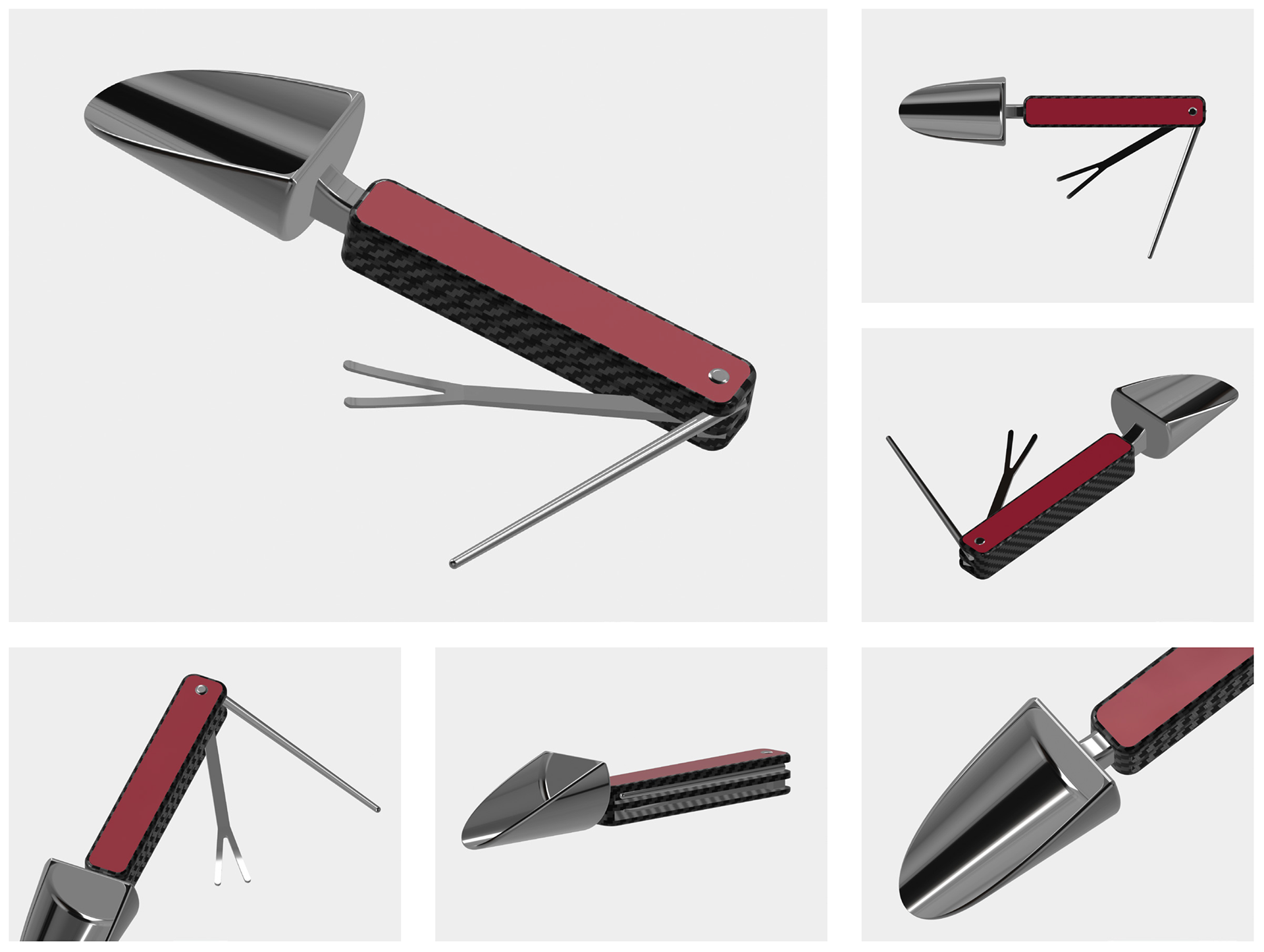 V3 - Boujee scooper: aluminum, carbon fiber, melamine plastic
