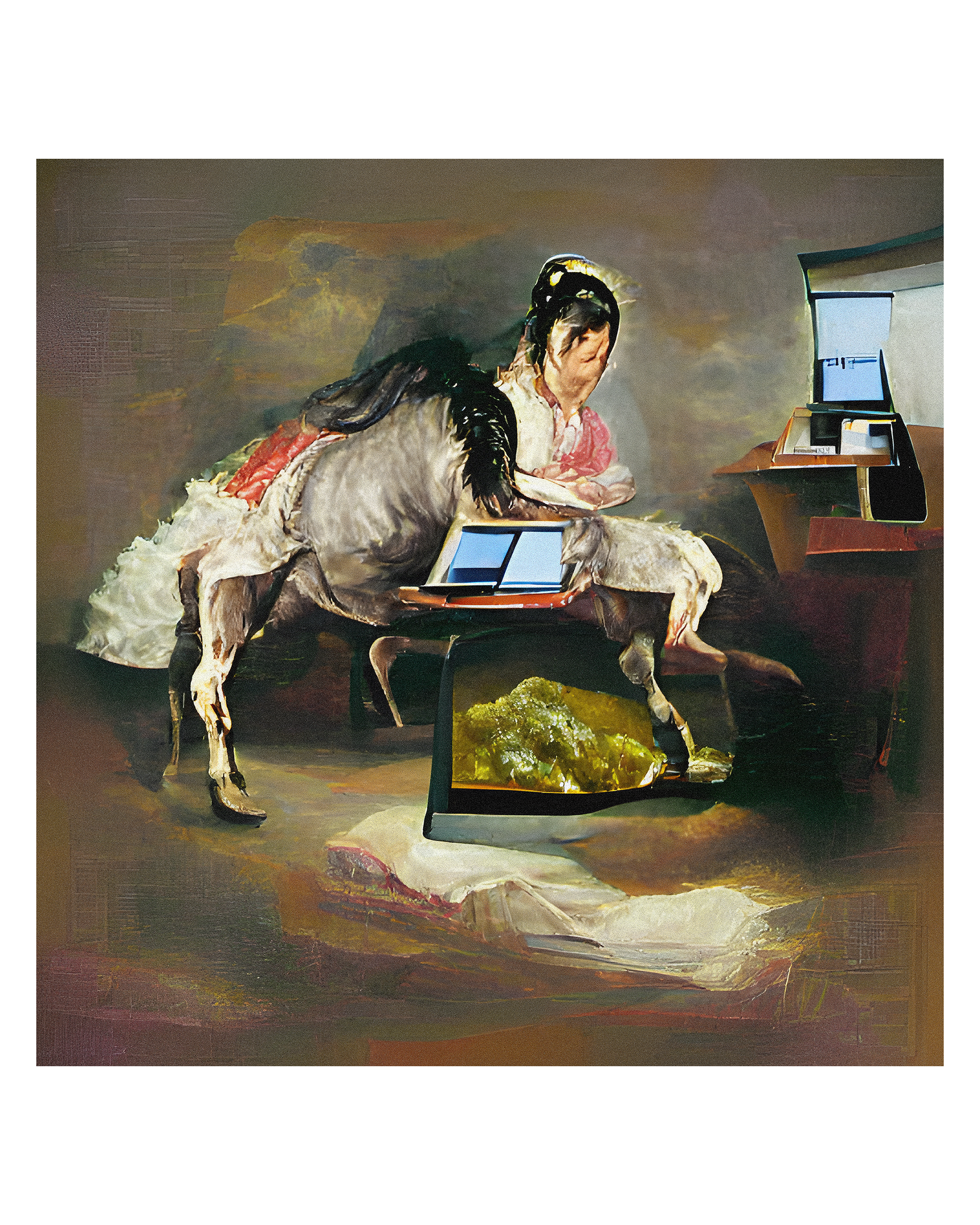Well dressed centaur searching on the internet (Centauro bem vestido buscando na internet)