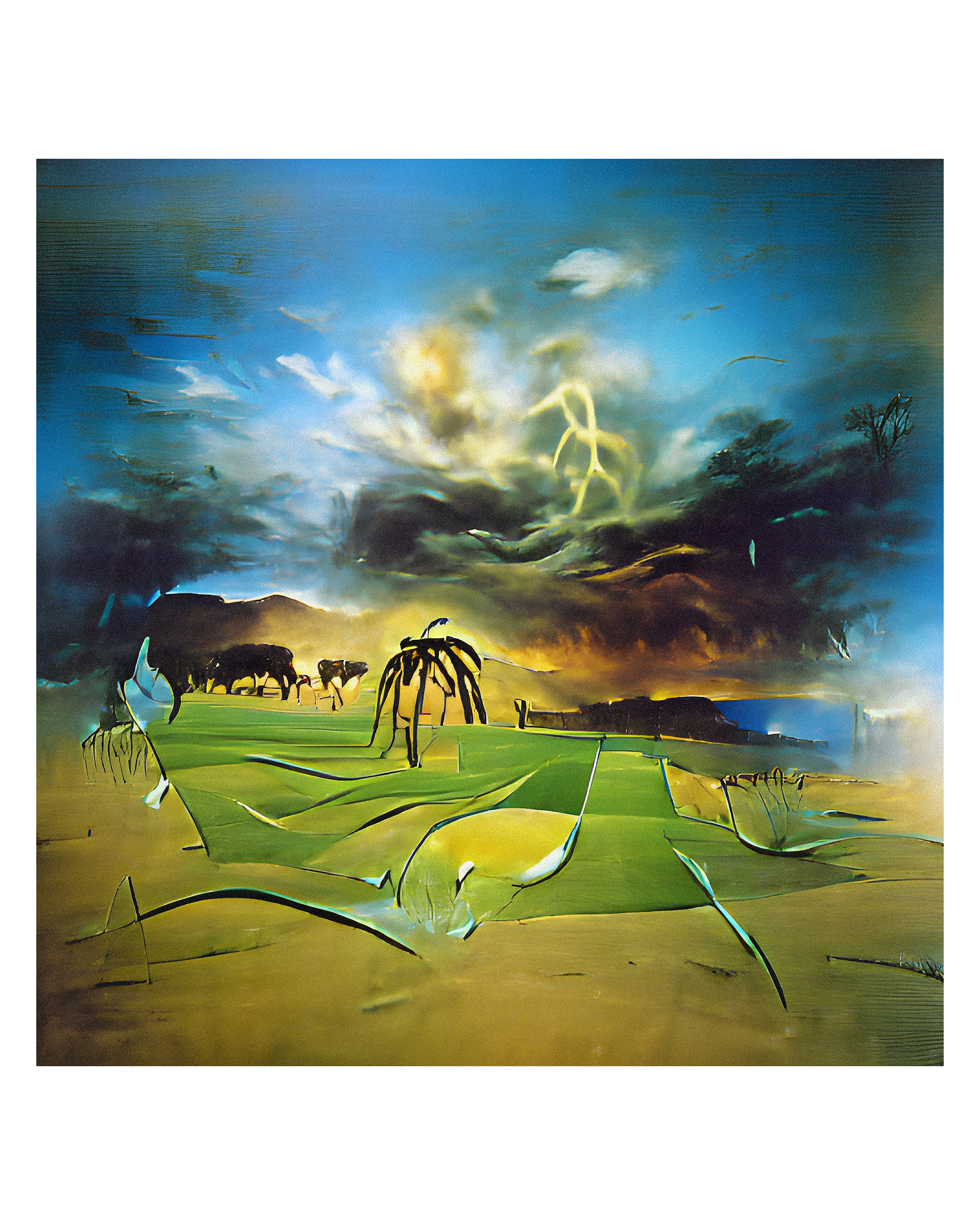 Sunset after the storm on a transgenic farm (Pôr-do-sol após a tempestade em uma fazenda de transgênicos)
