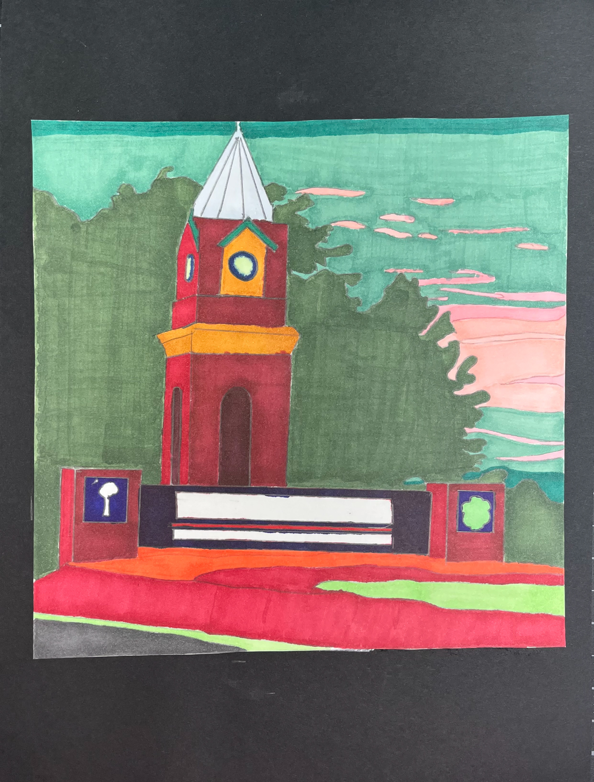 A composition made using marker