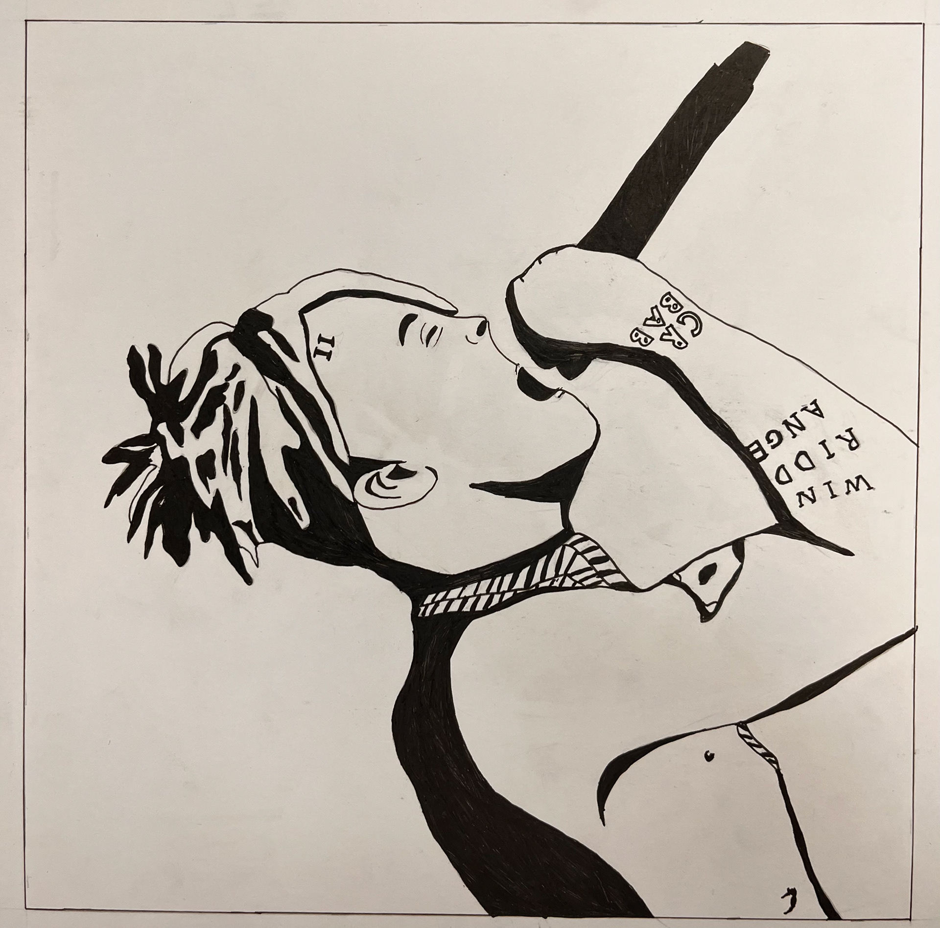 A composition I created using a light table and a photograph of artist X