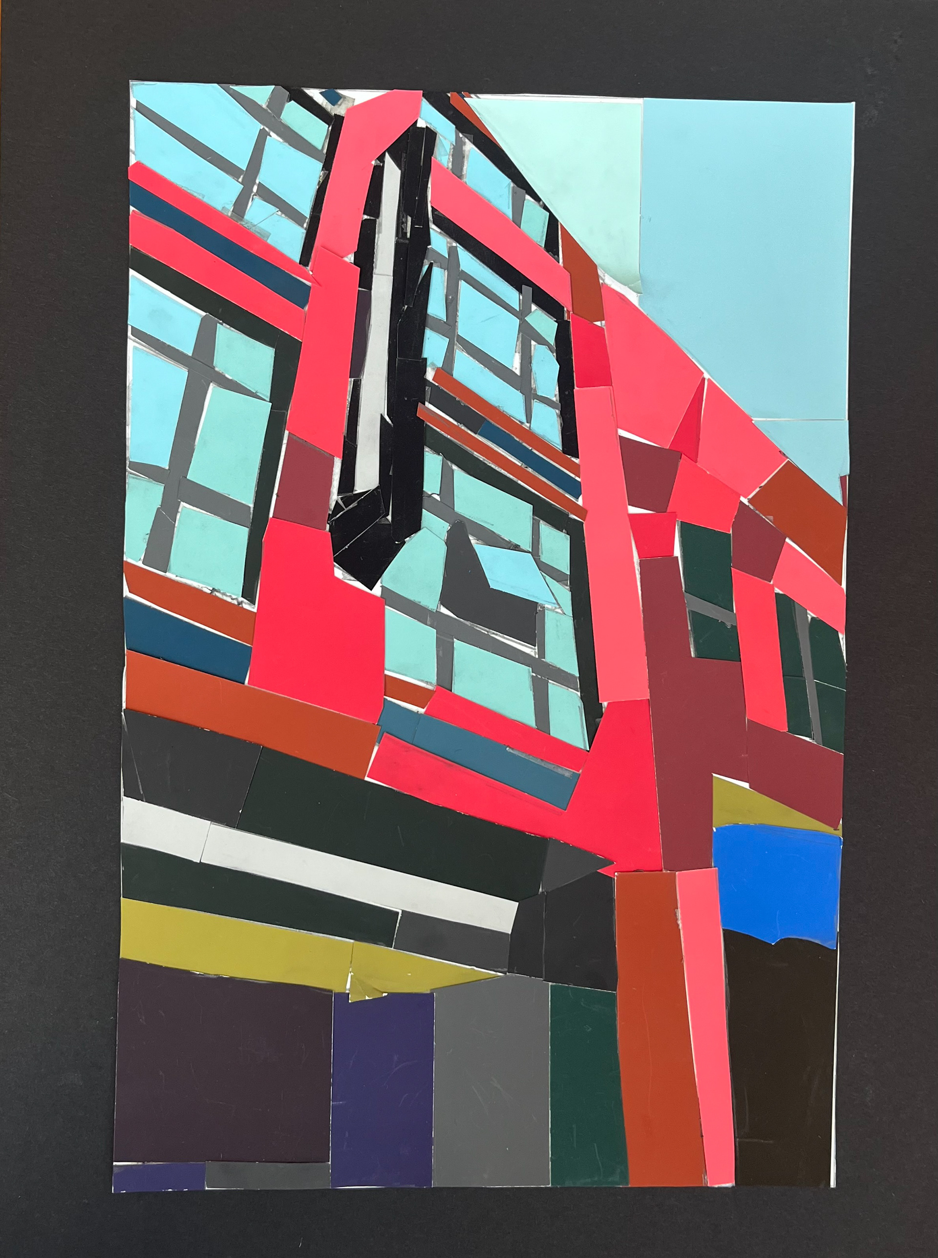 A composition made using cut paper