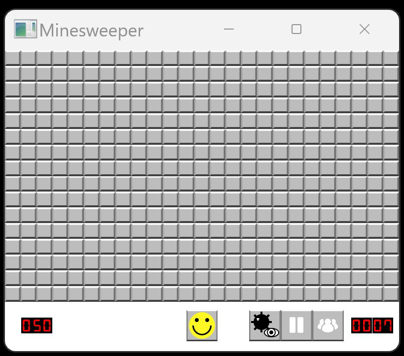 Game window: board initialized