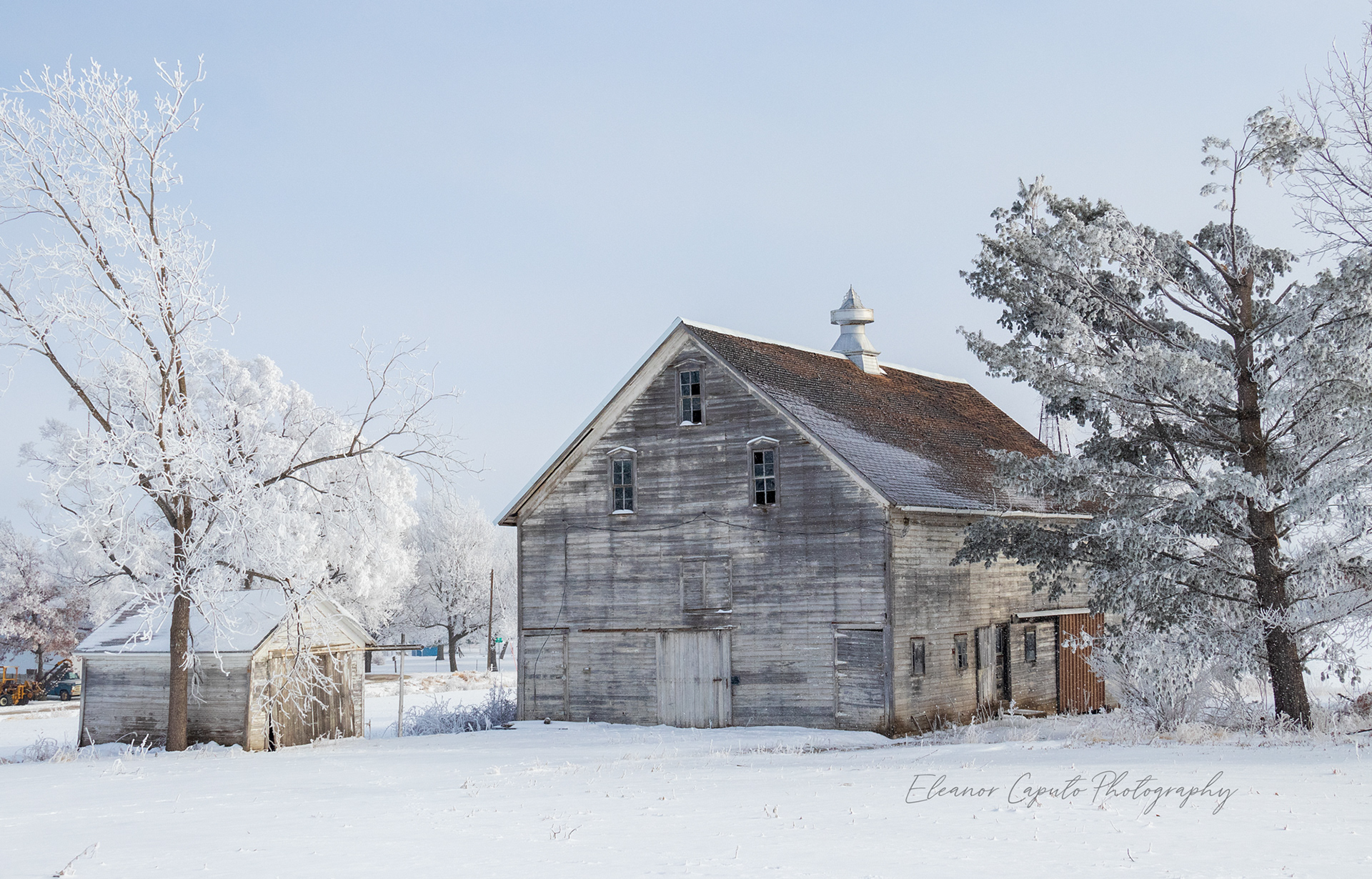 Weathered barn In snow - #101