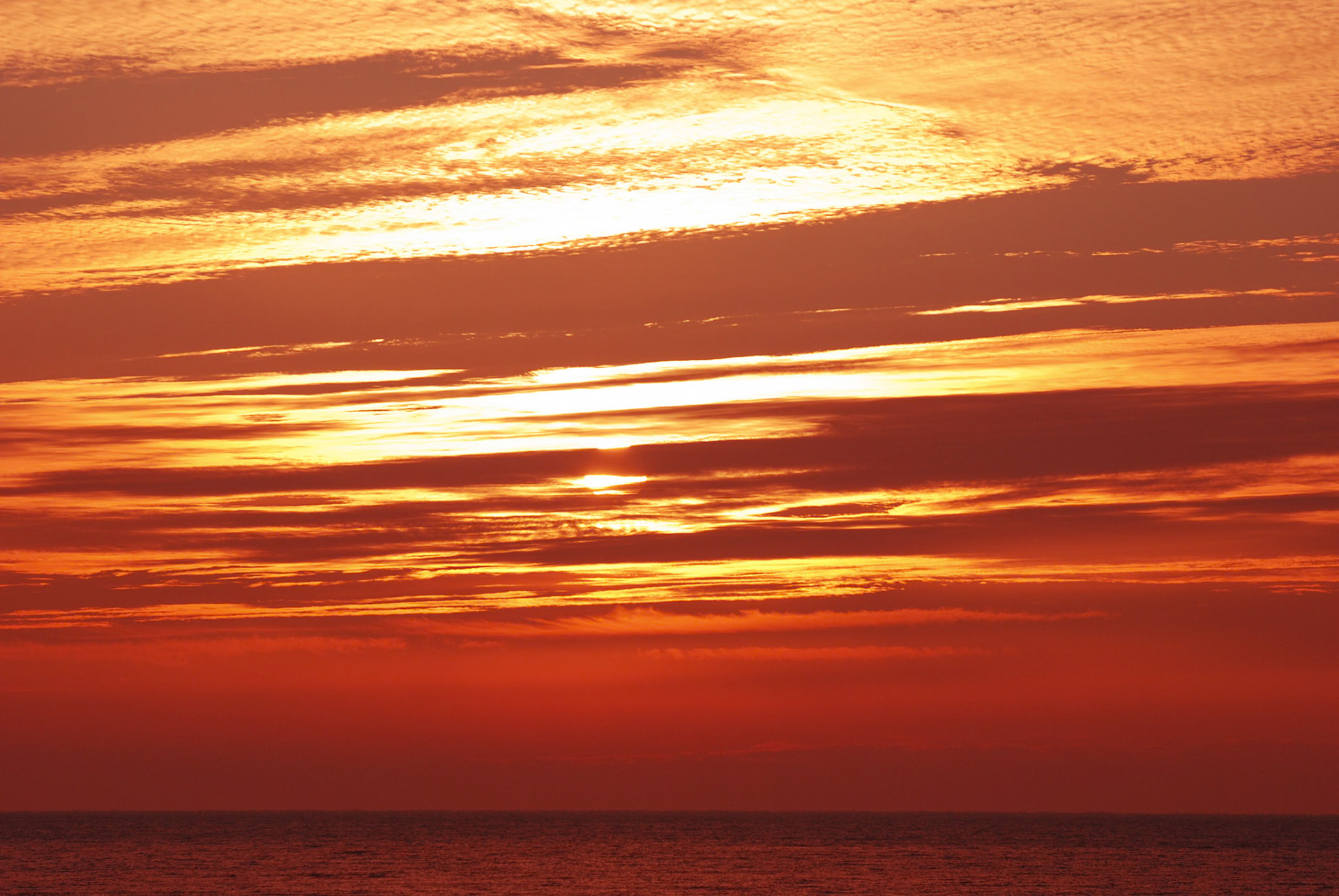 Sunrise over the water.