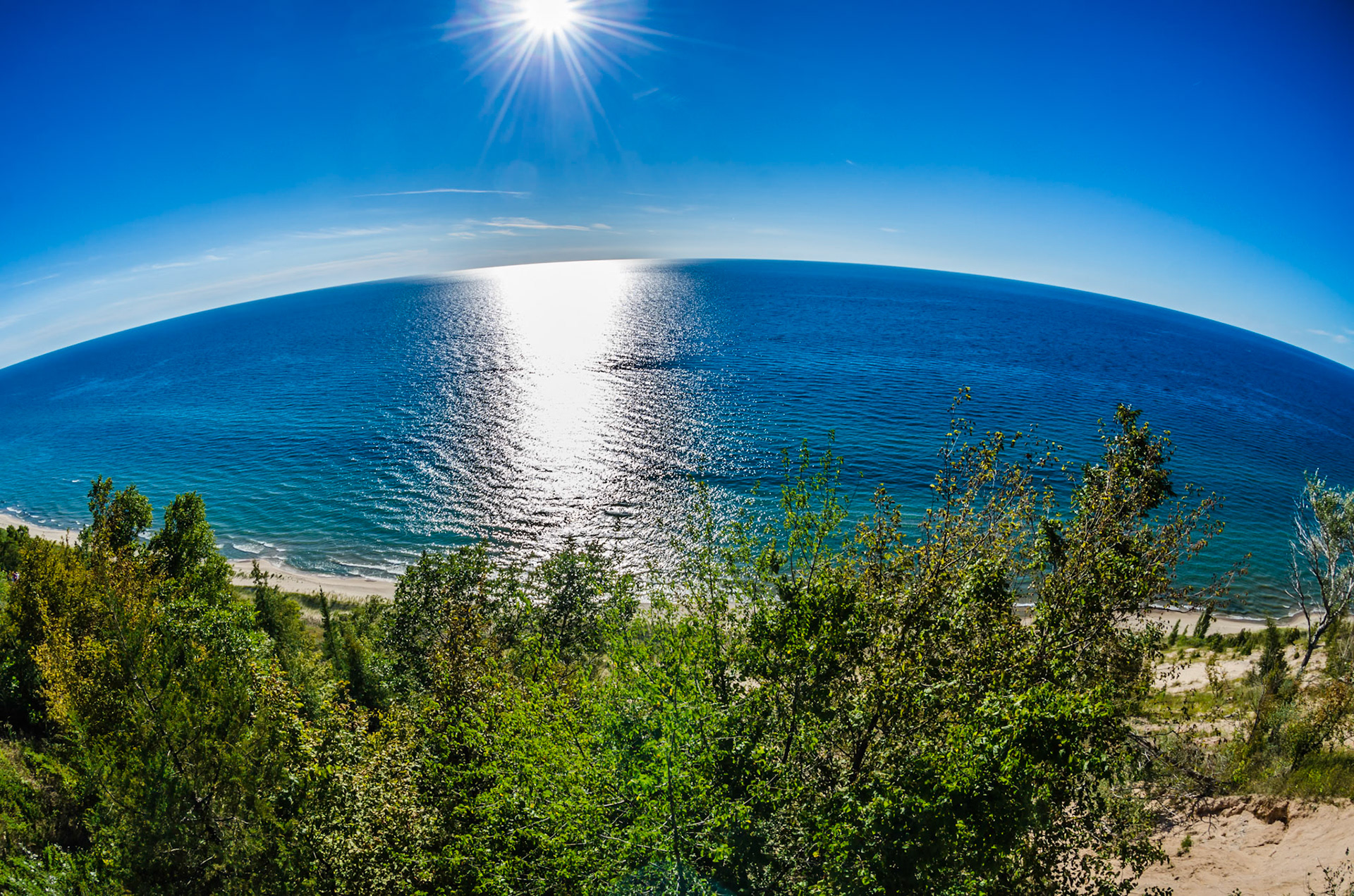 Arcadia Bluffs Overlook known as "Inspiration Point" in Michigan, north of Manistee.