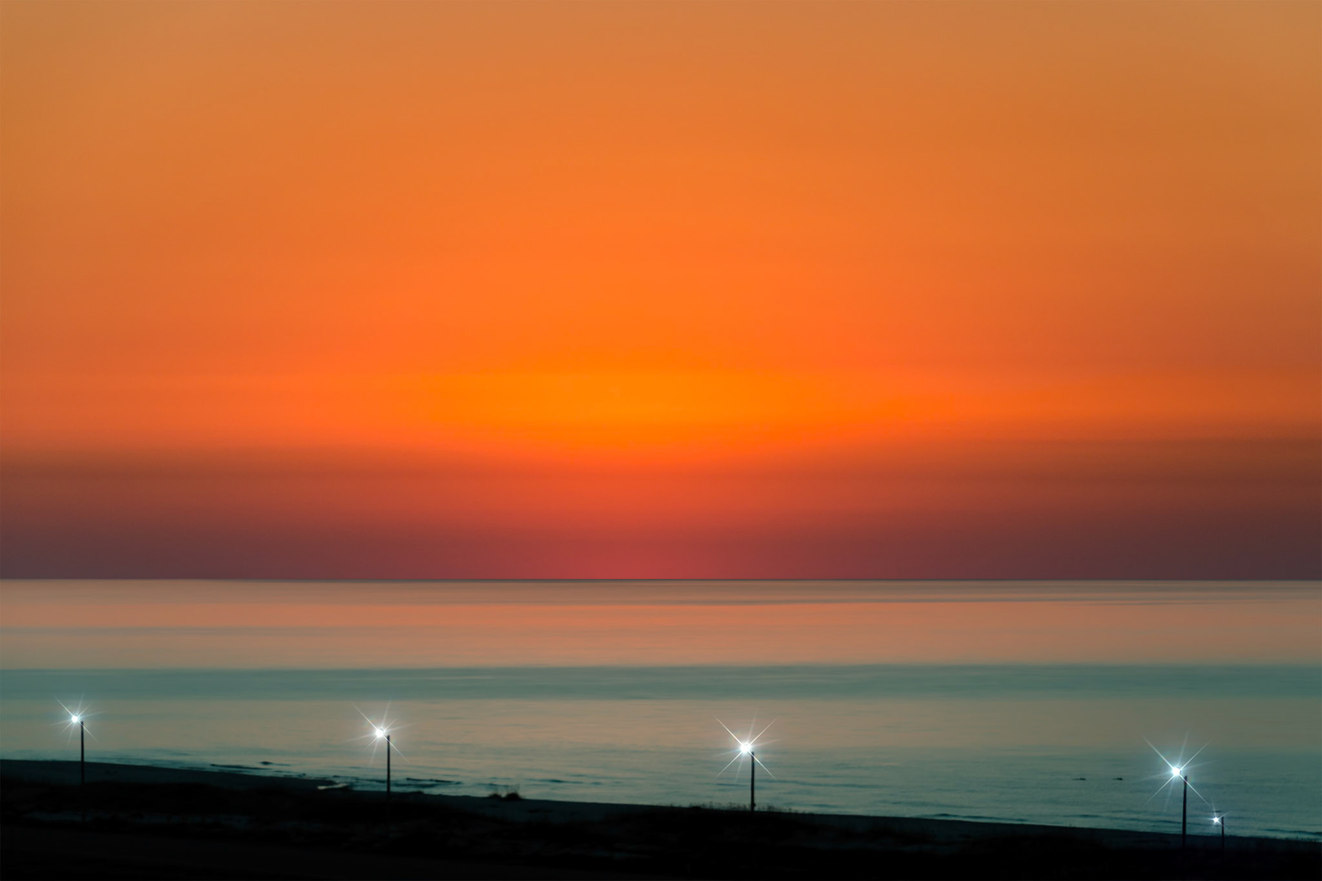 From in Orange Beach, Alabama off the balcony at the Caribe Resort at sunrise.