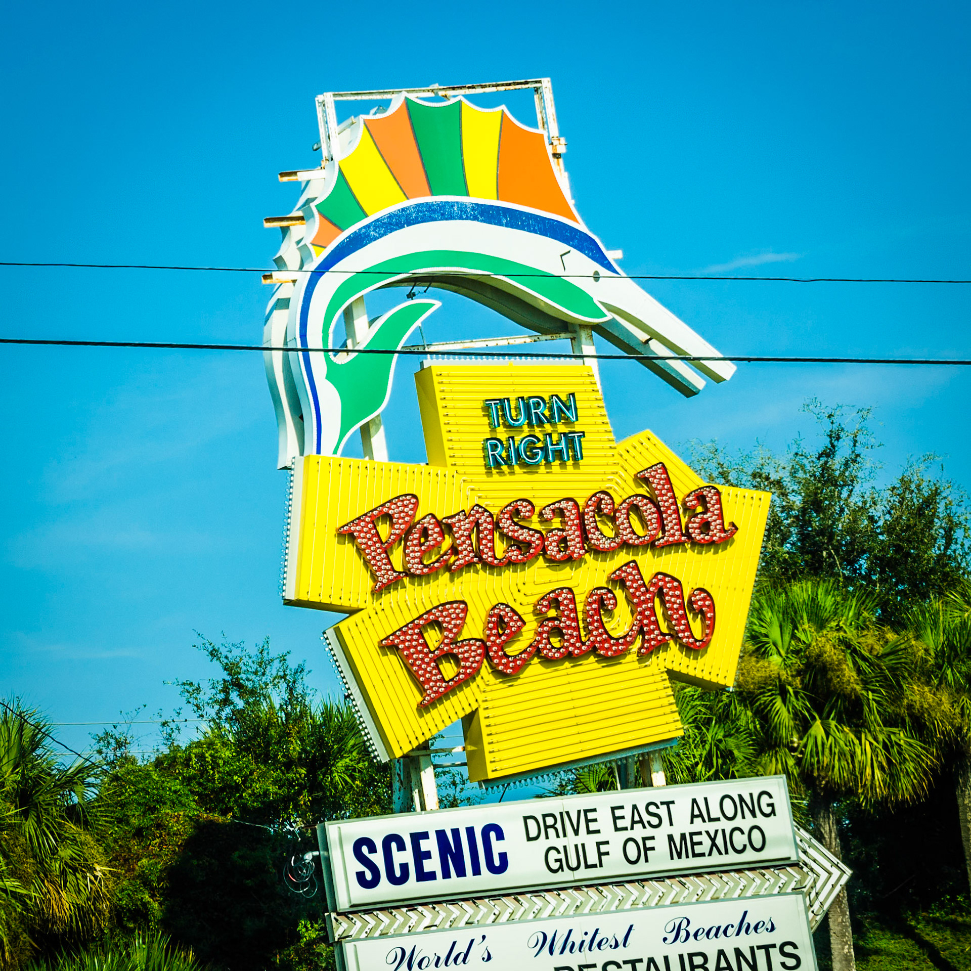 Pensacola Beach Florida sign.