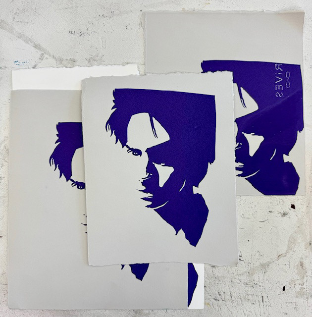 Negative space portrait screen print (2025)