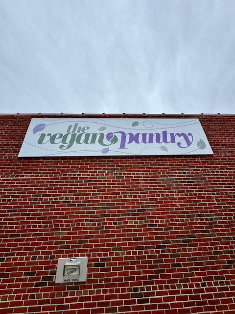 The Vegan Pantry logo sign (2025)