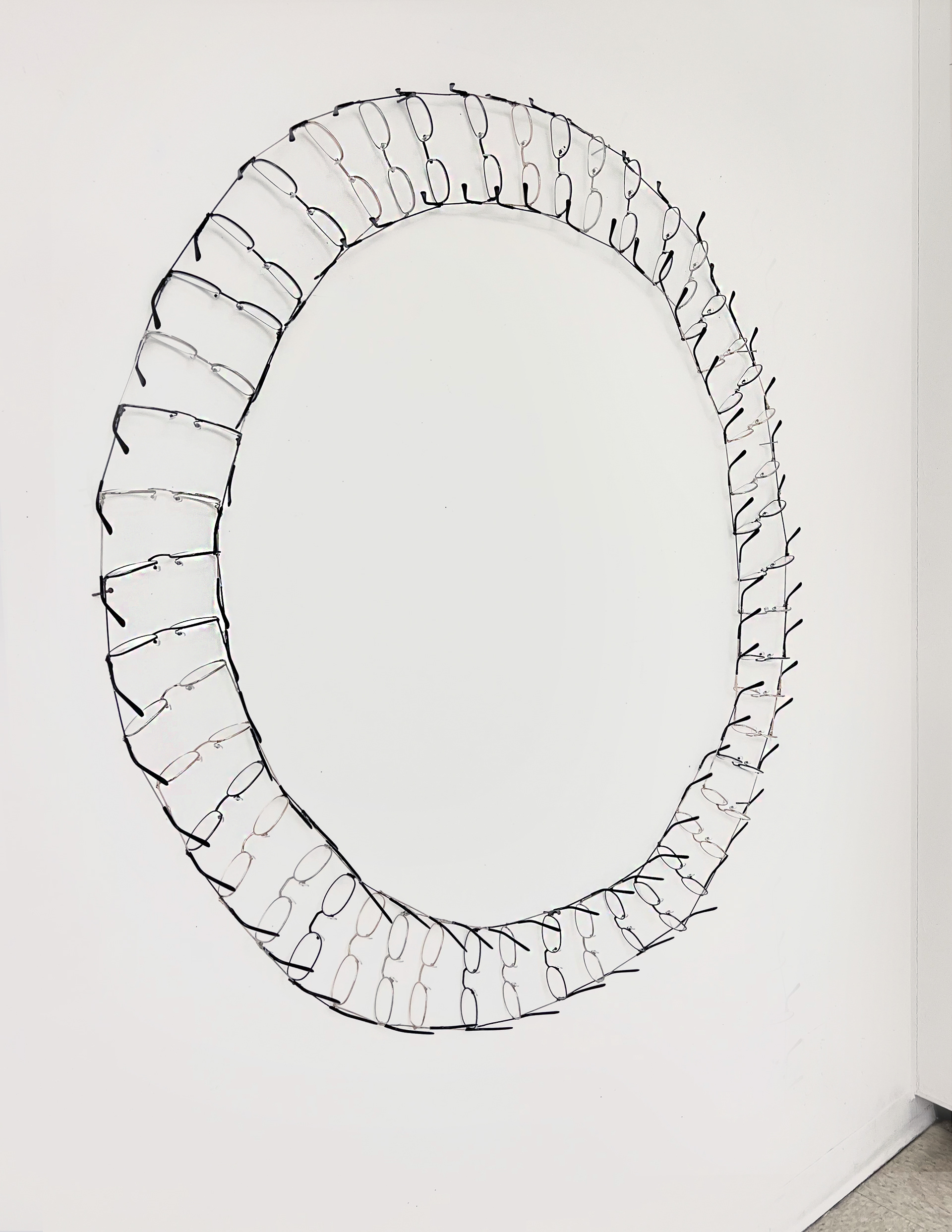 2020, 2022. 3'x3', Glasses, Glue, Nails.