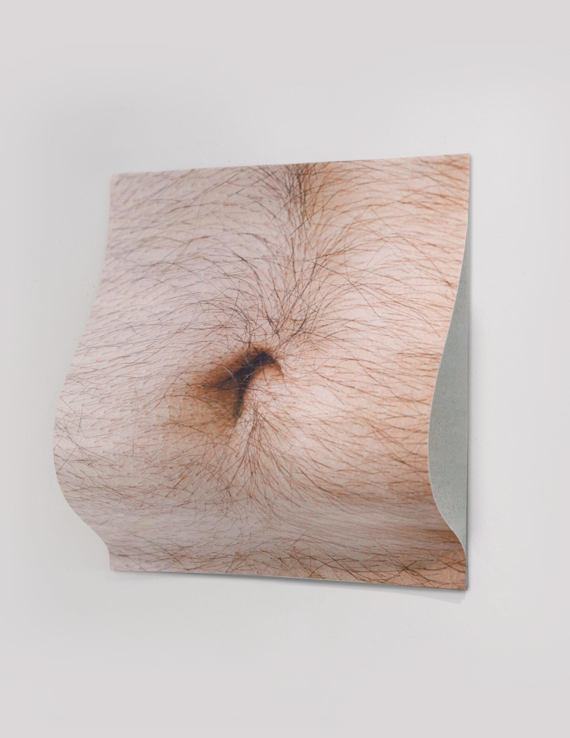 Belly Bump, 2023. Pigment on Paper, Magnets, and Steel.