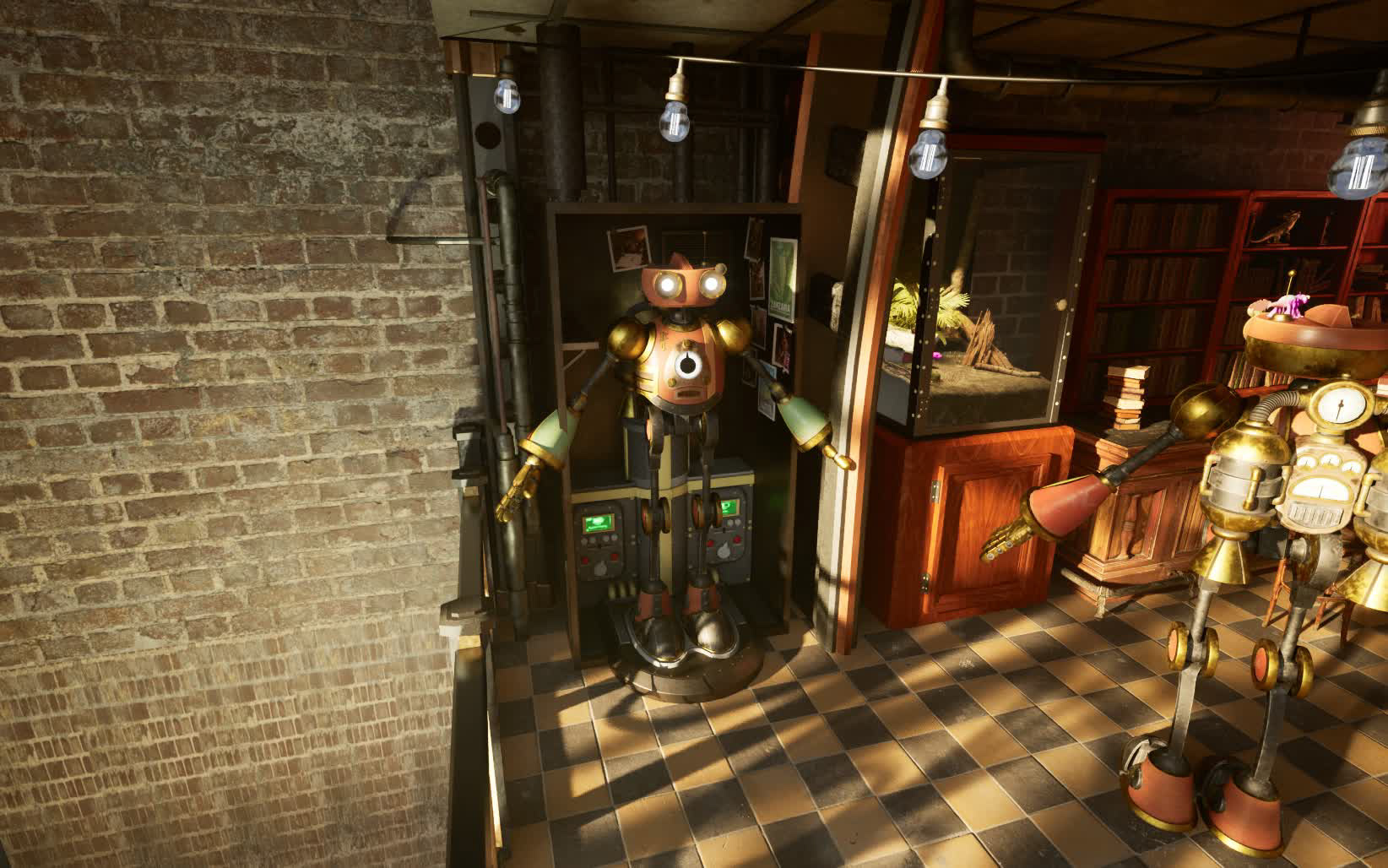 Busby the Robot's charging bay in set