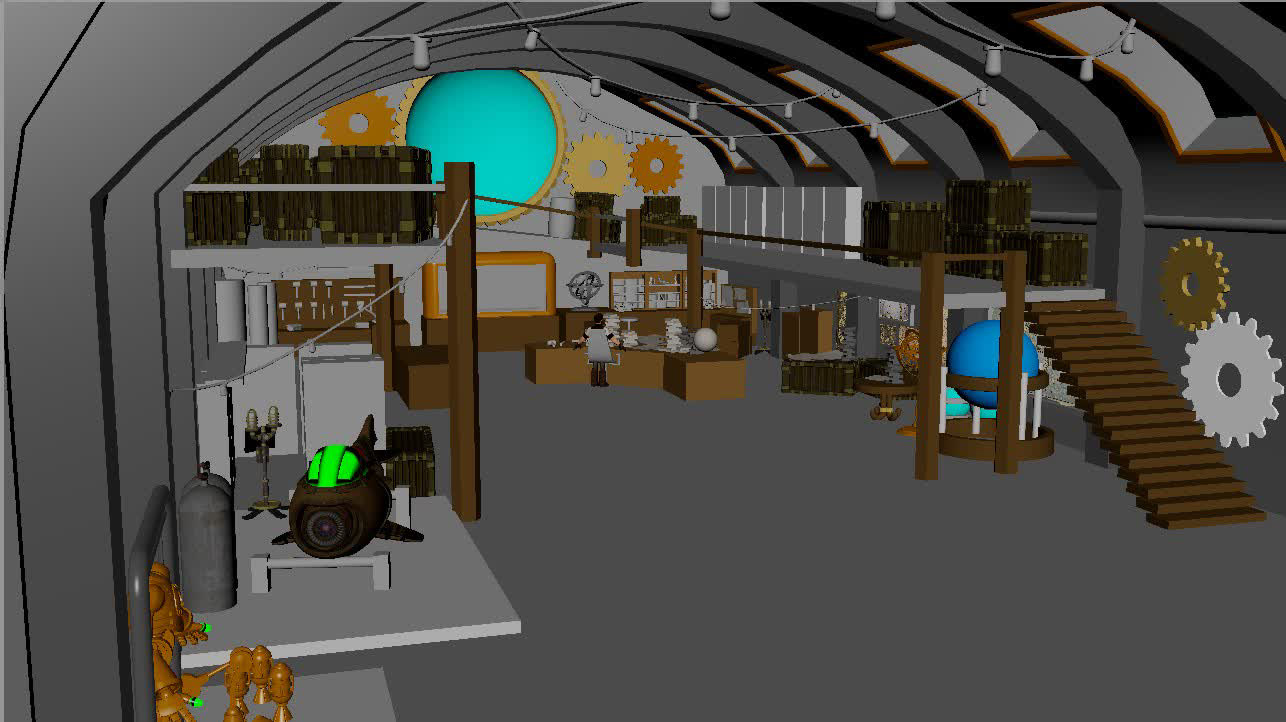 Early Blockouts of the Lab in Maya