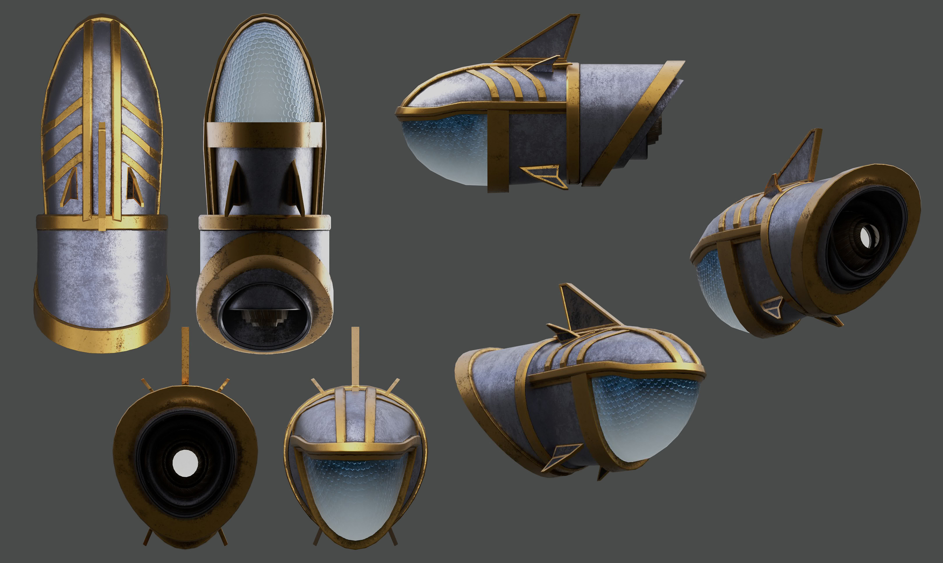 Small drone Model that flies around Katopia city - modeled in Maya and textured in Substance Painter