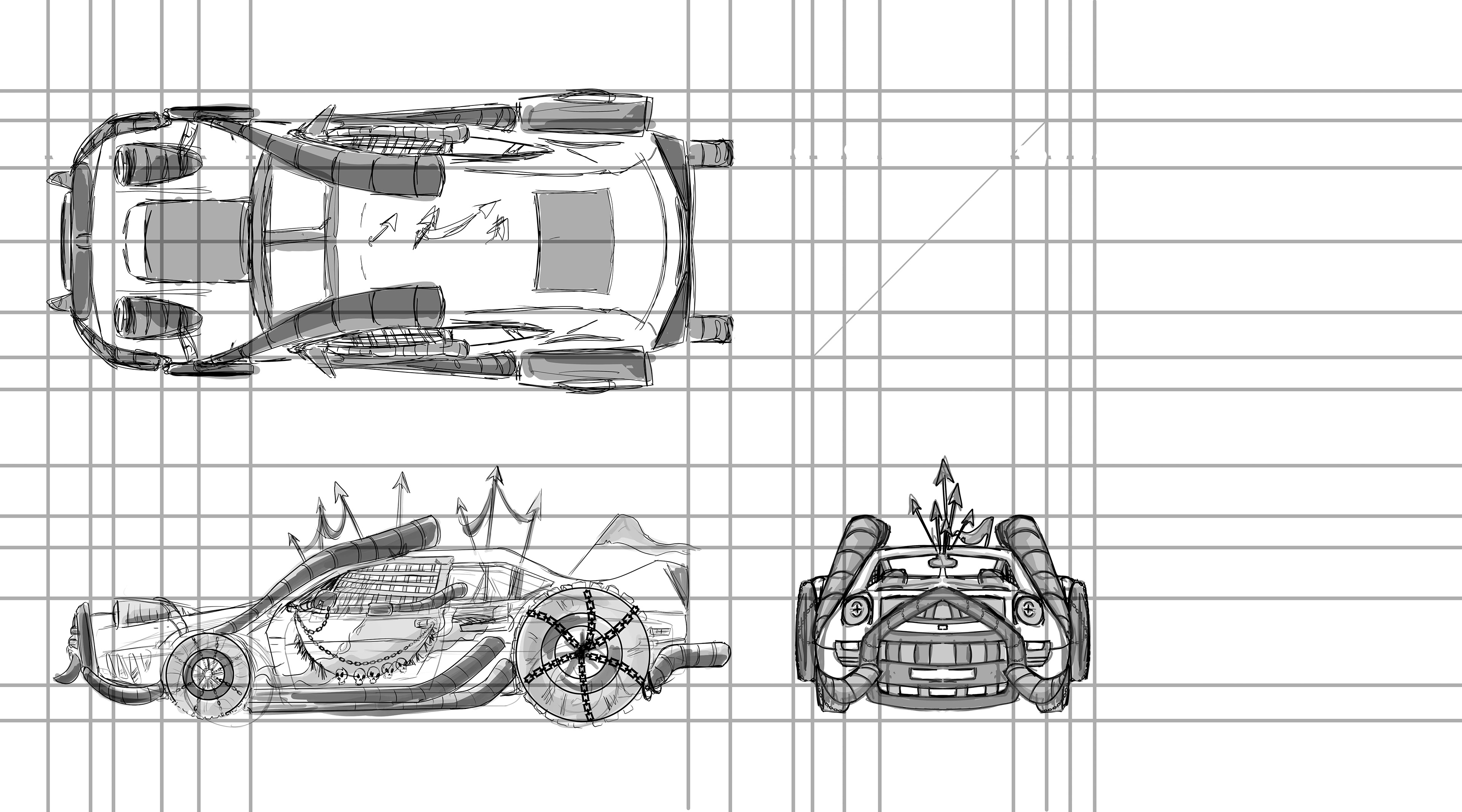 two point inventive car orthographic