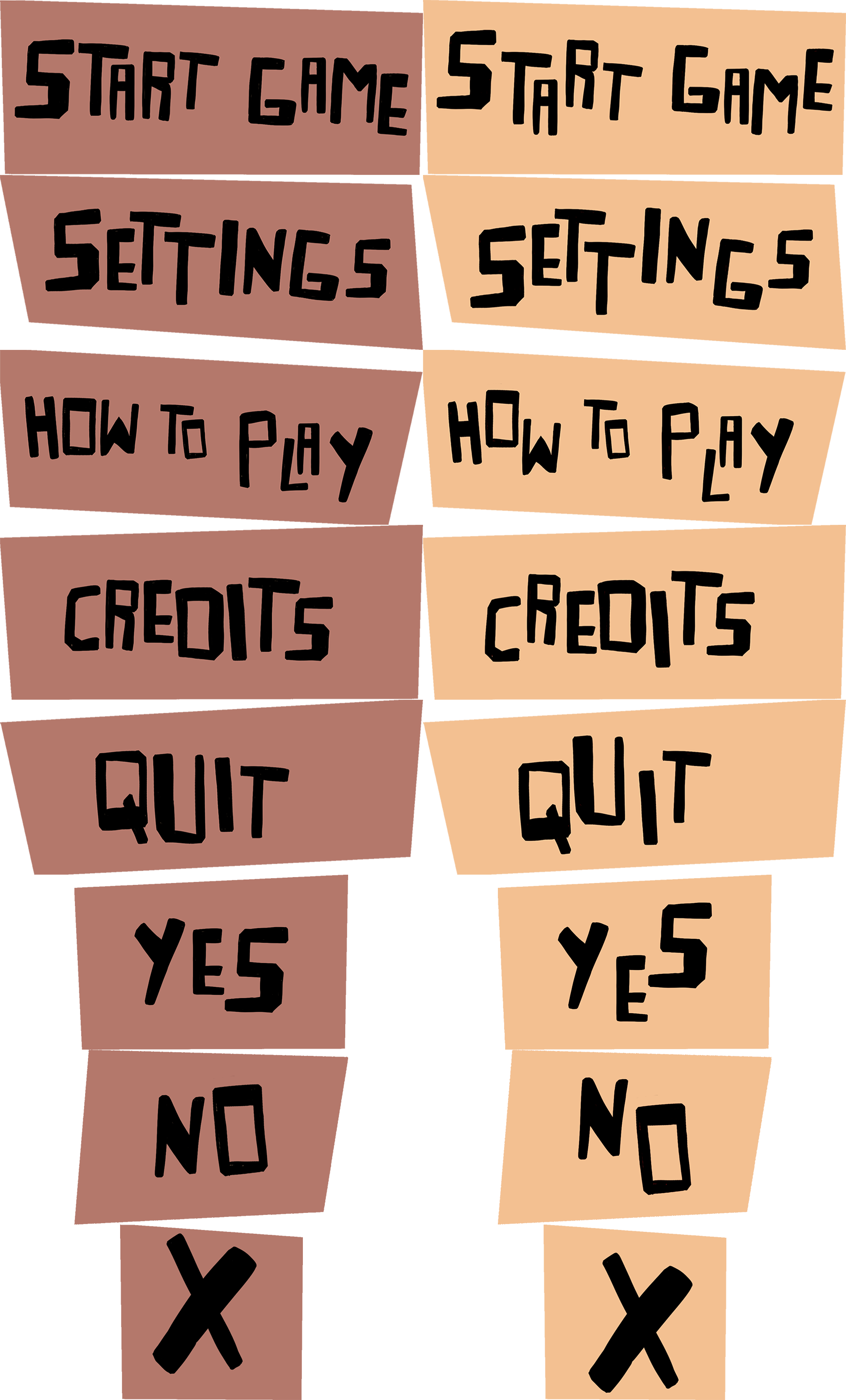 Menu buttons
