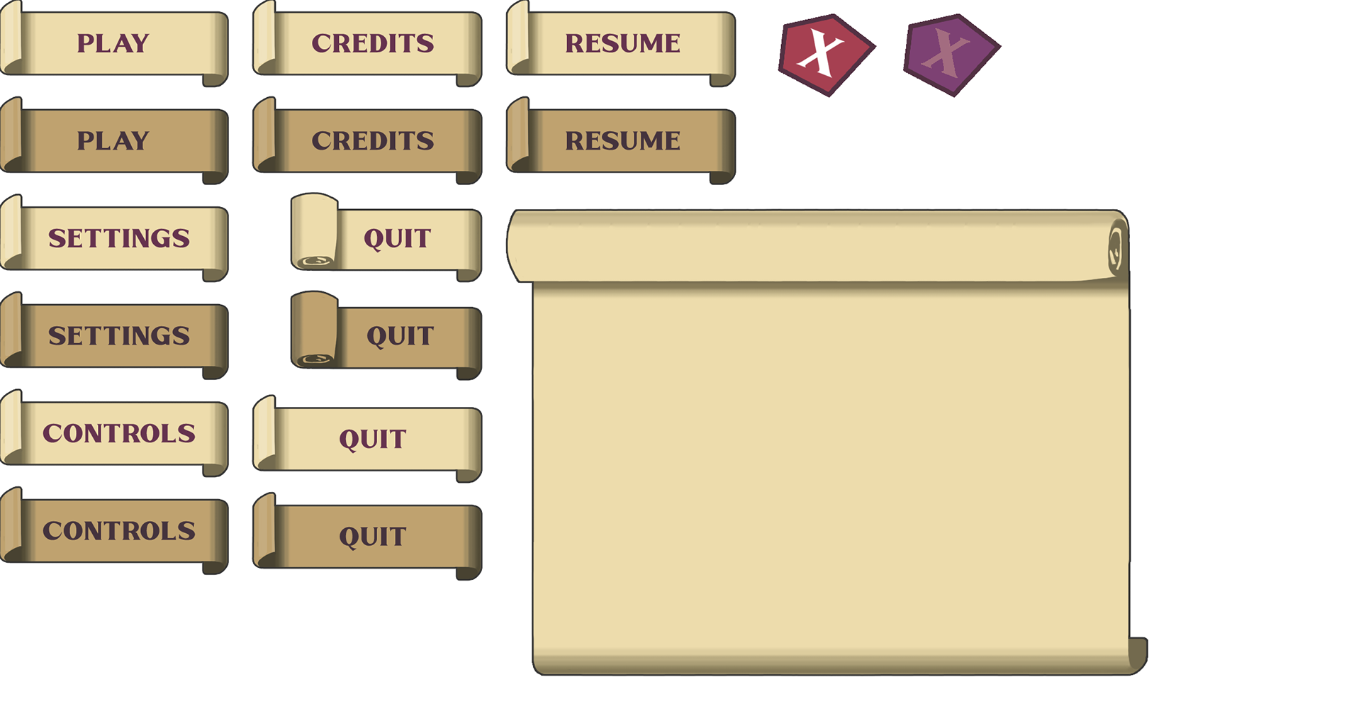 Menu icons