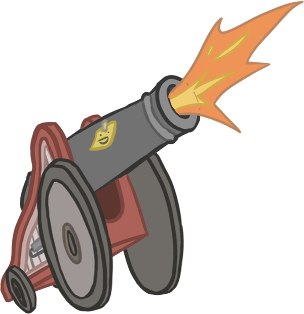 Cannon firing icon