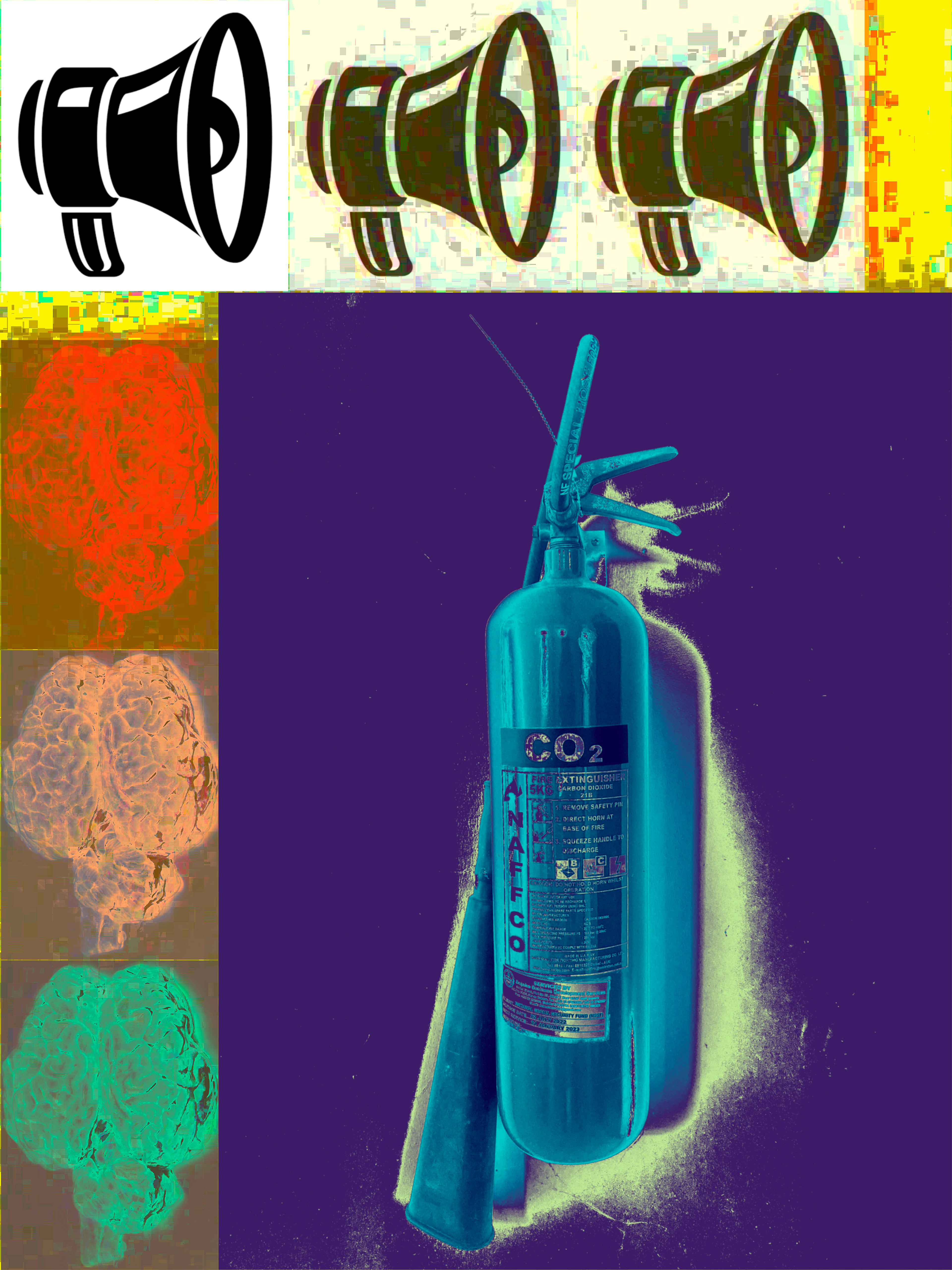 Title: Sound Extinguisher I; Medium: Digital art; Size: 107cm * 142cm, 300dpi; Year: 2022