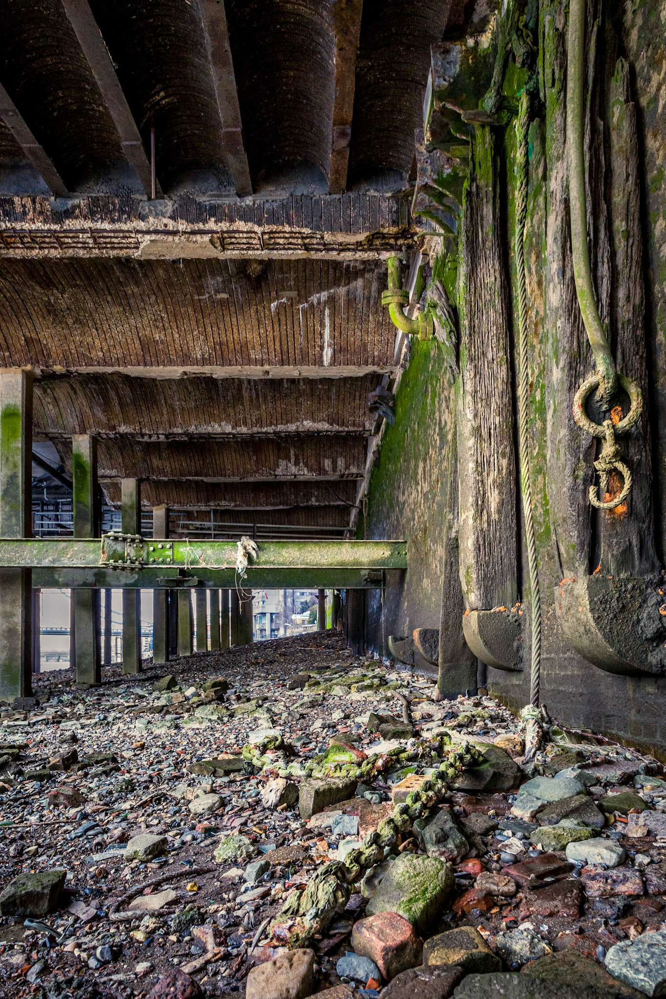 Walking around near Tower Bridge, I noticed a set of stairs leading to the foreshore which just needed to be investigated.  Sooo many interesting things down there, as well as so much glass!  Obviously being covered lighting was a bit of a nightmare but I think I just about managed to pull it off