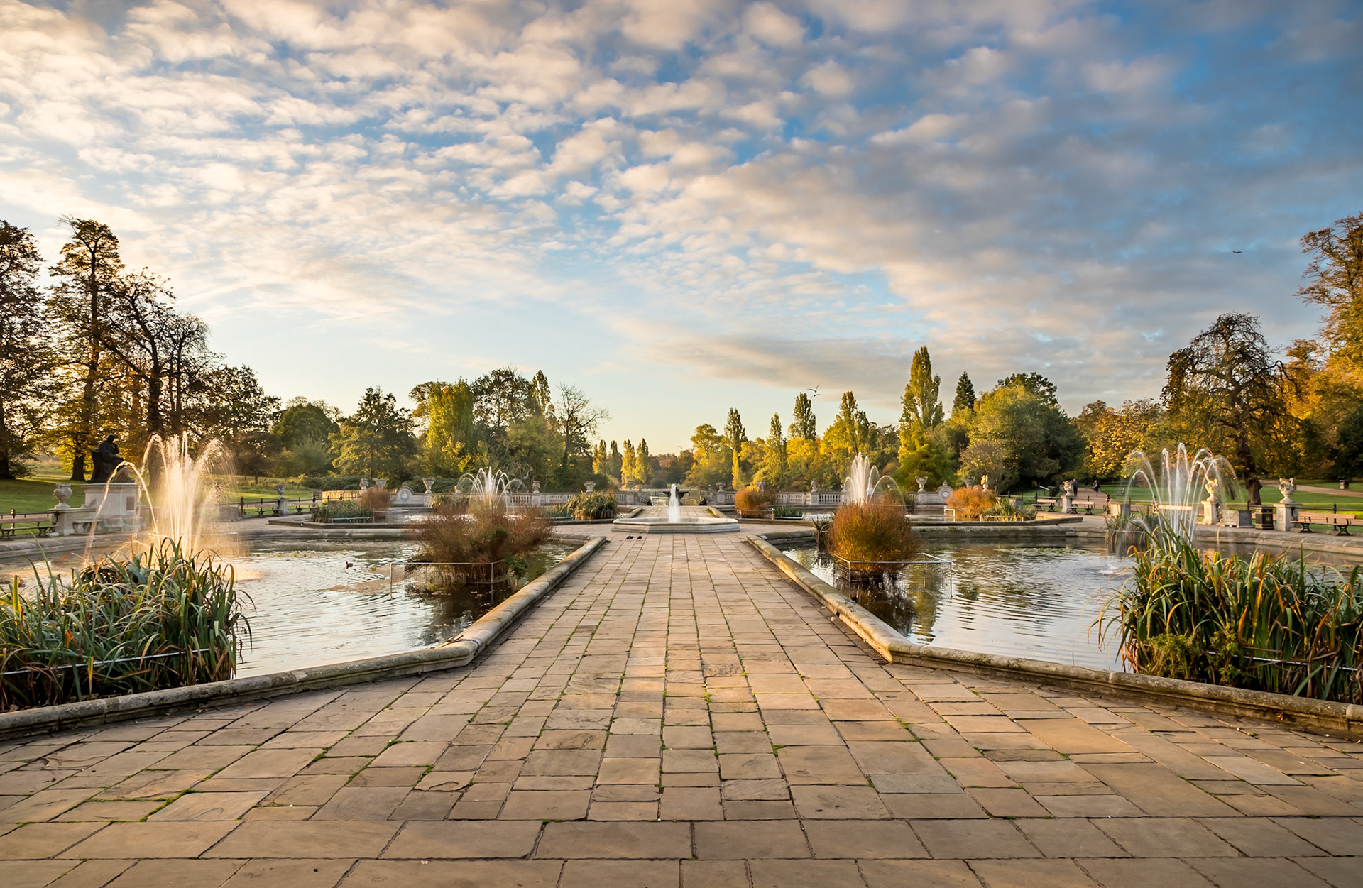 I walk past this most days on my way to Lancaster Gate tube station.  On this particular morning I got on the early train and was presented with this most wonderful light and sky so I thought I'd take a walk through Hyde Park and stopped for this shot.