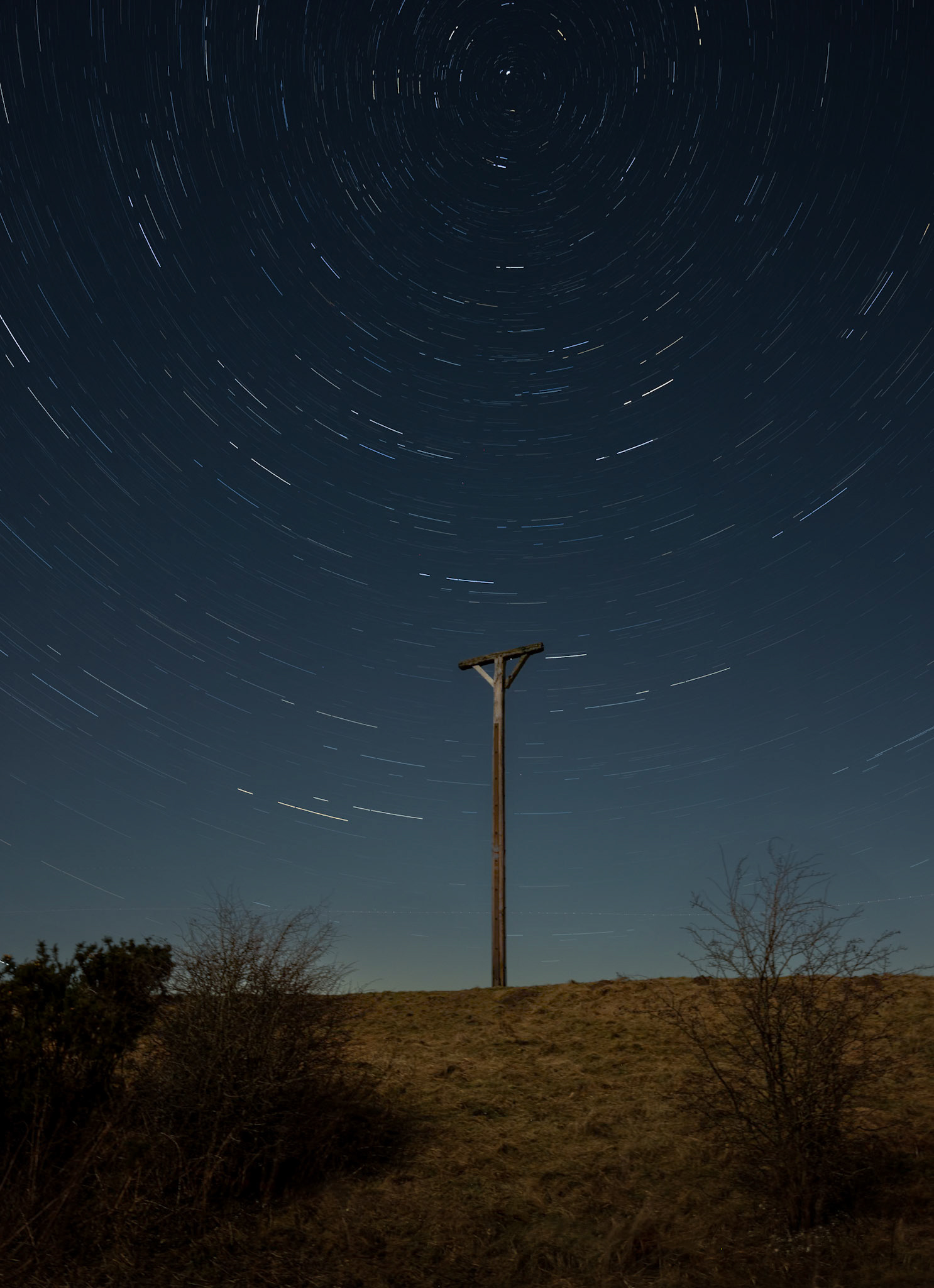 Star trails at the Gibbet