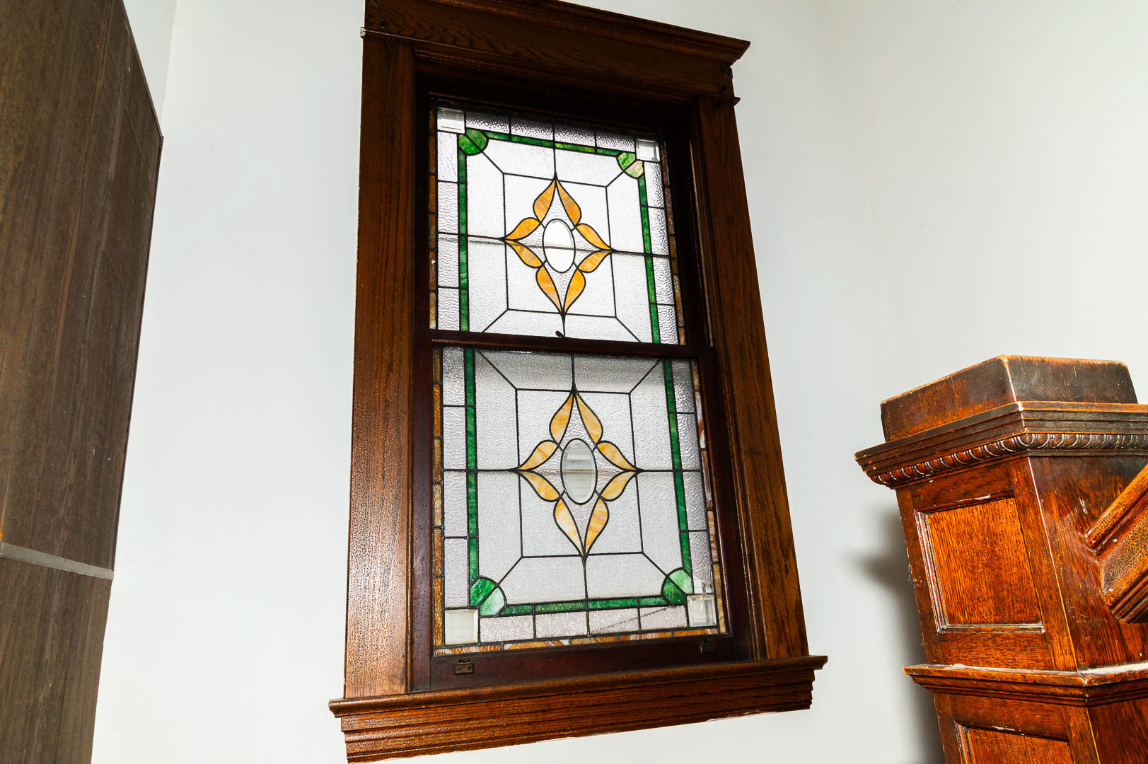 Main Stairway to 2nd Floor Turn - Stained Glass Window
