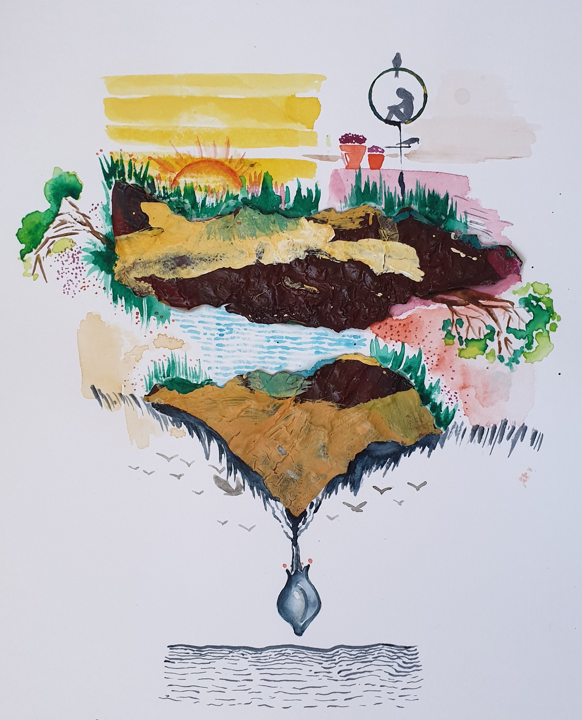 Sketchbook, Composition No: 20, 2022, Mixed media on paper