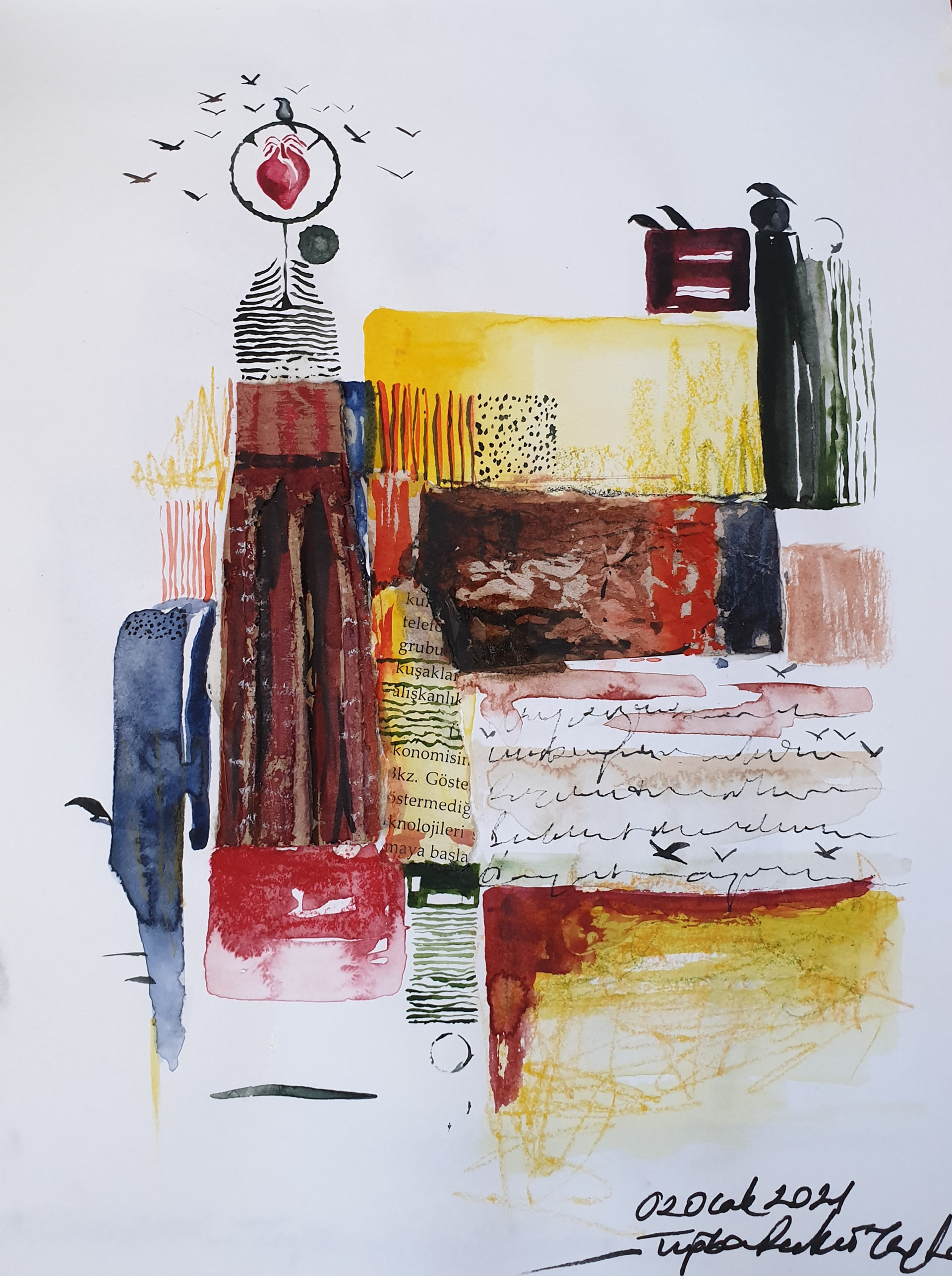 Sketchbook, Composition No: 4, 2022, Mixed media on paper