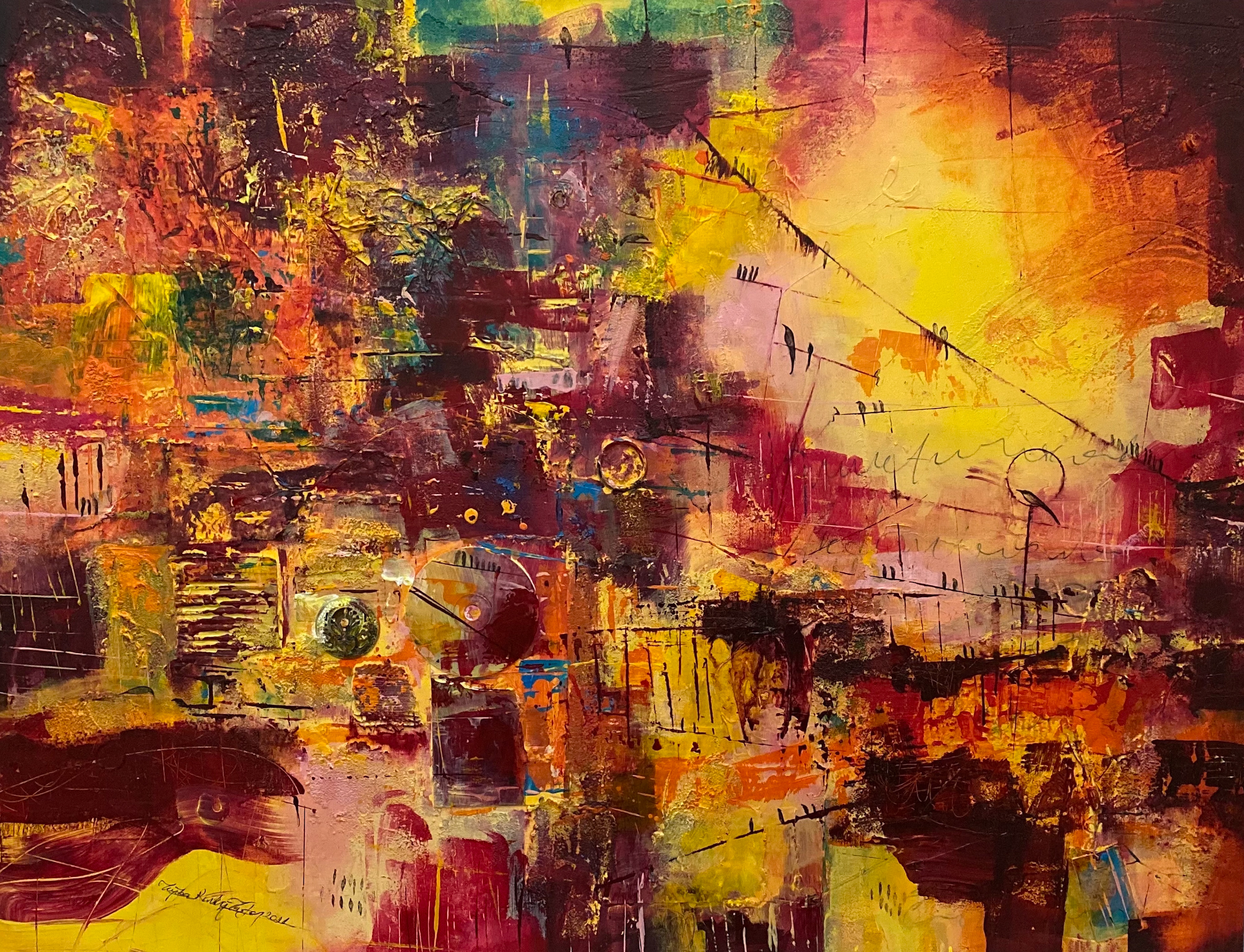 Composition 10, 2021, Mixed Media on Canvas, 89x116 cm