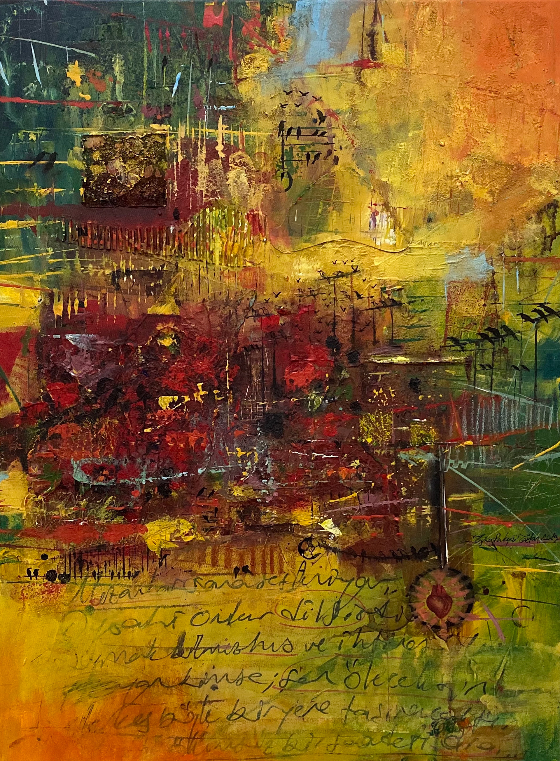 Composition 11, 2019, Mixed Media on Canvas, 80x60 cm