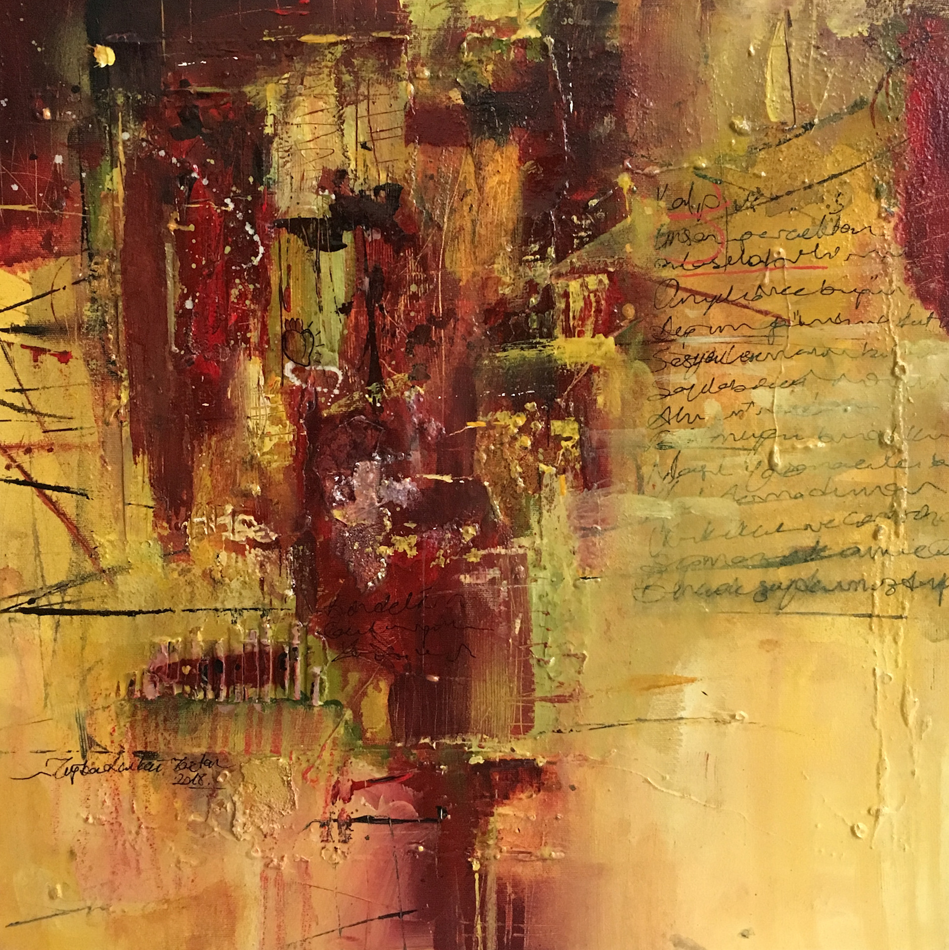 Untitled, 2018, 50x50 cm, Mixed Media on Canvas